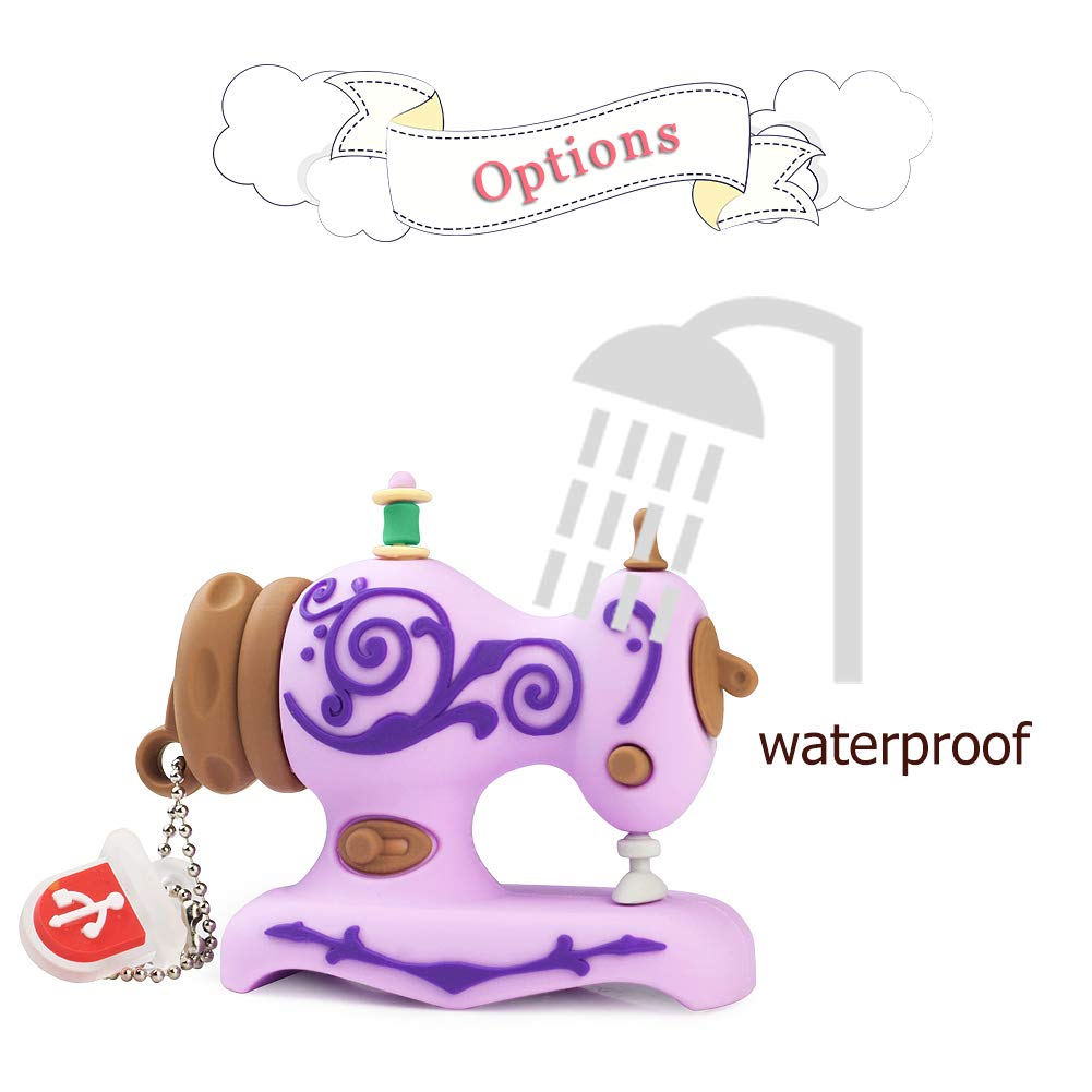 Leizhan Novelty Usb Flash Drive Sewing Machine Themed Character Thumb Drive Gift Pendrive (32Gb, Sewing Machine Purple)