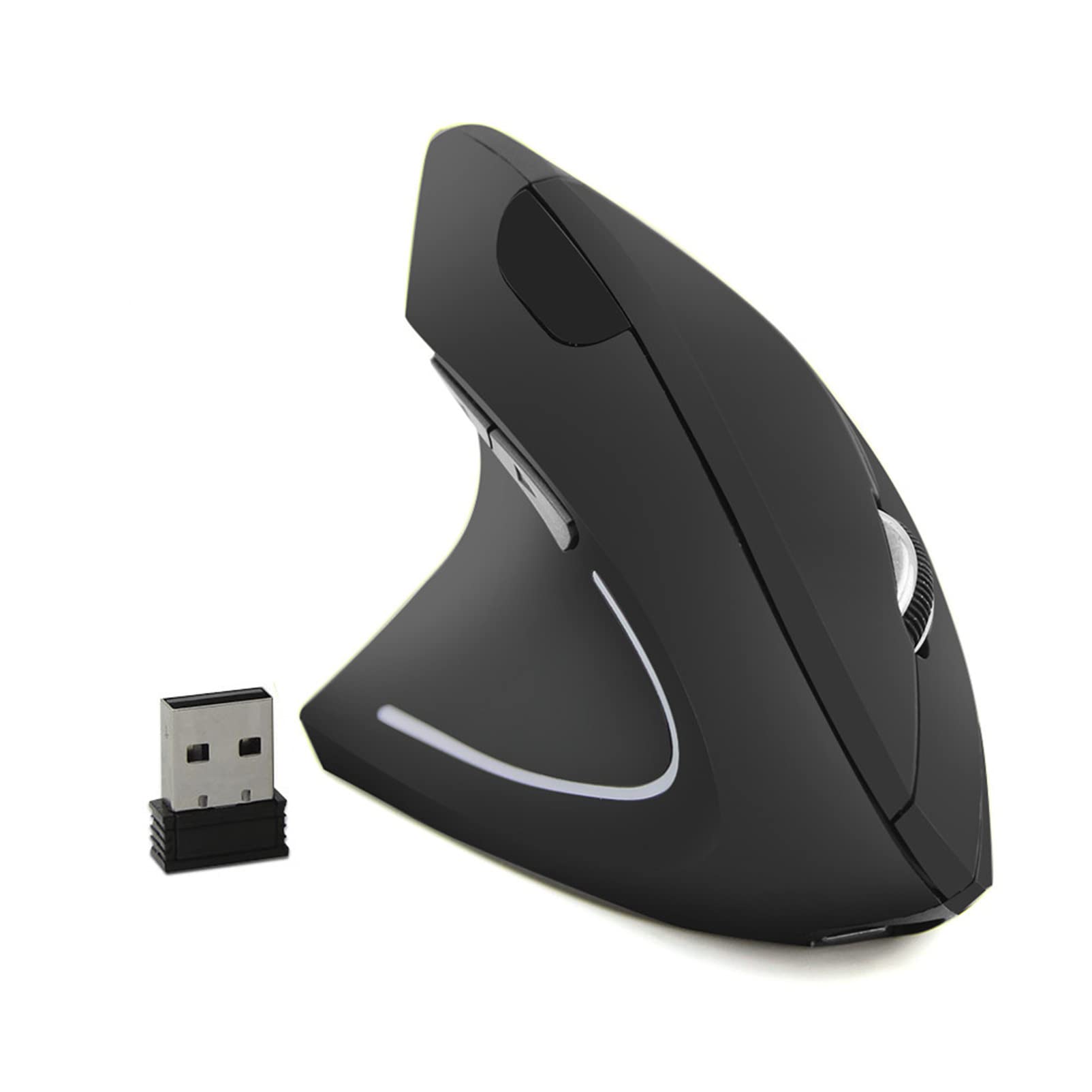 Left-Handed Mouse, Rechargeable 2.4G Wireless Ergonomic Vertical Mice with USB Receiver, 6 Buttons and 3 Adjustable DPI 800/1200