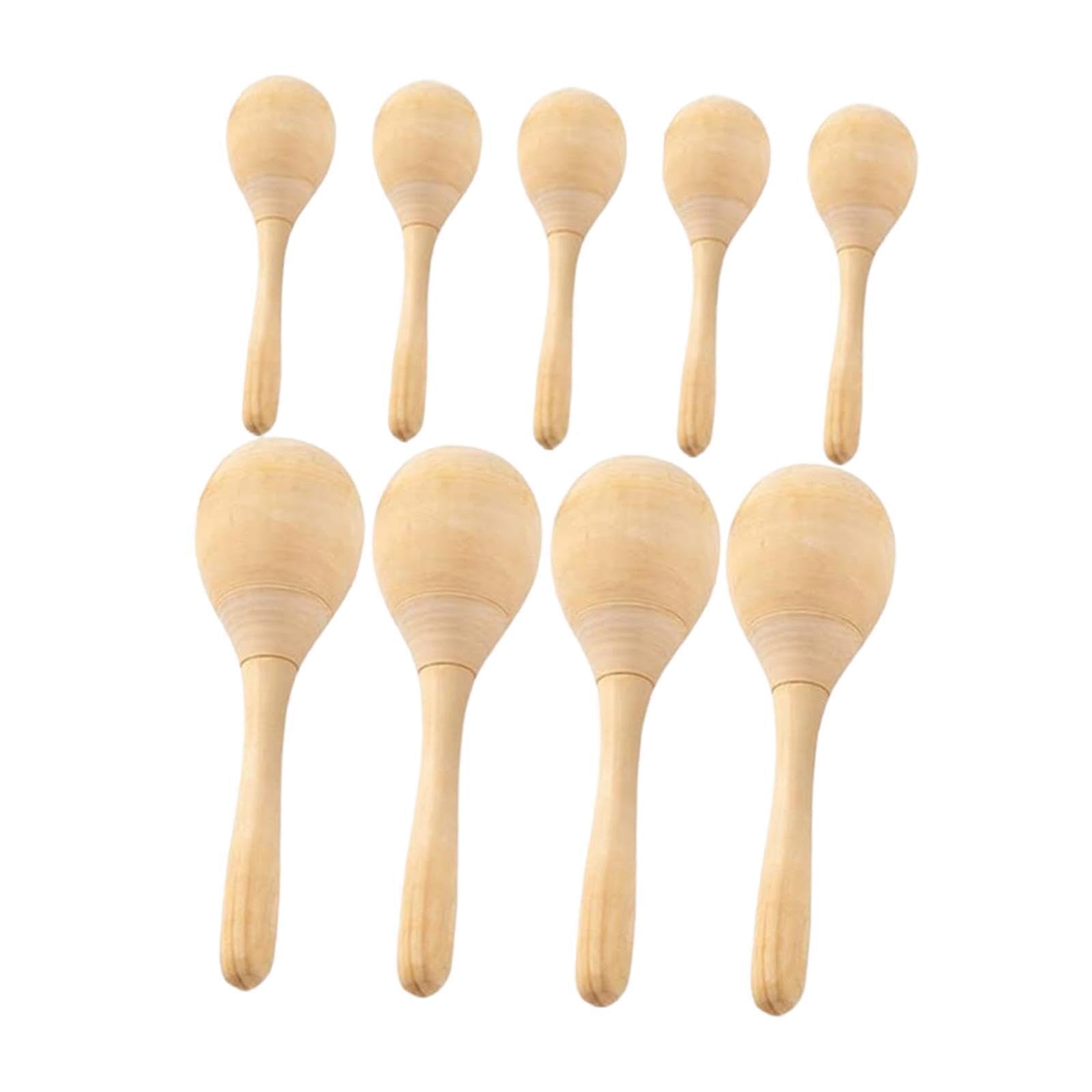 SECRET DESIRE Wooden Maracas DIY Hand Painted Maracas for Holiday Baby Shower Party Favors 9Pcs