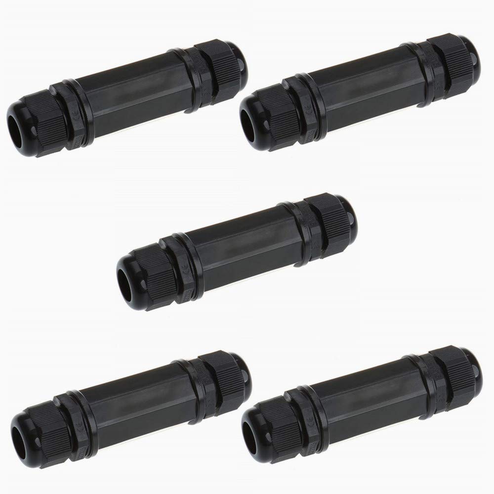 Anmbest 5Pcs M22Z Shielded Rj45 Waterproof Cat5/5E/6 8P8C Connector Ip67 Ethernet Lan Cable Connector Double Head Outdoor Lan Co
