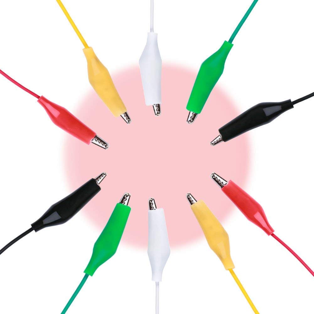Elegoo 30 Pcs Alligator Clip Test Leads Set With Alligator Clips Double-End 50Cm Jumper Wire