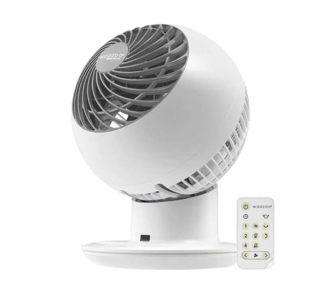 Iris Woozoo Globe Multi Directional 5 Speed Oscillating Fan [2024 Model], Small, White