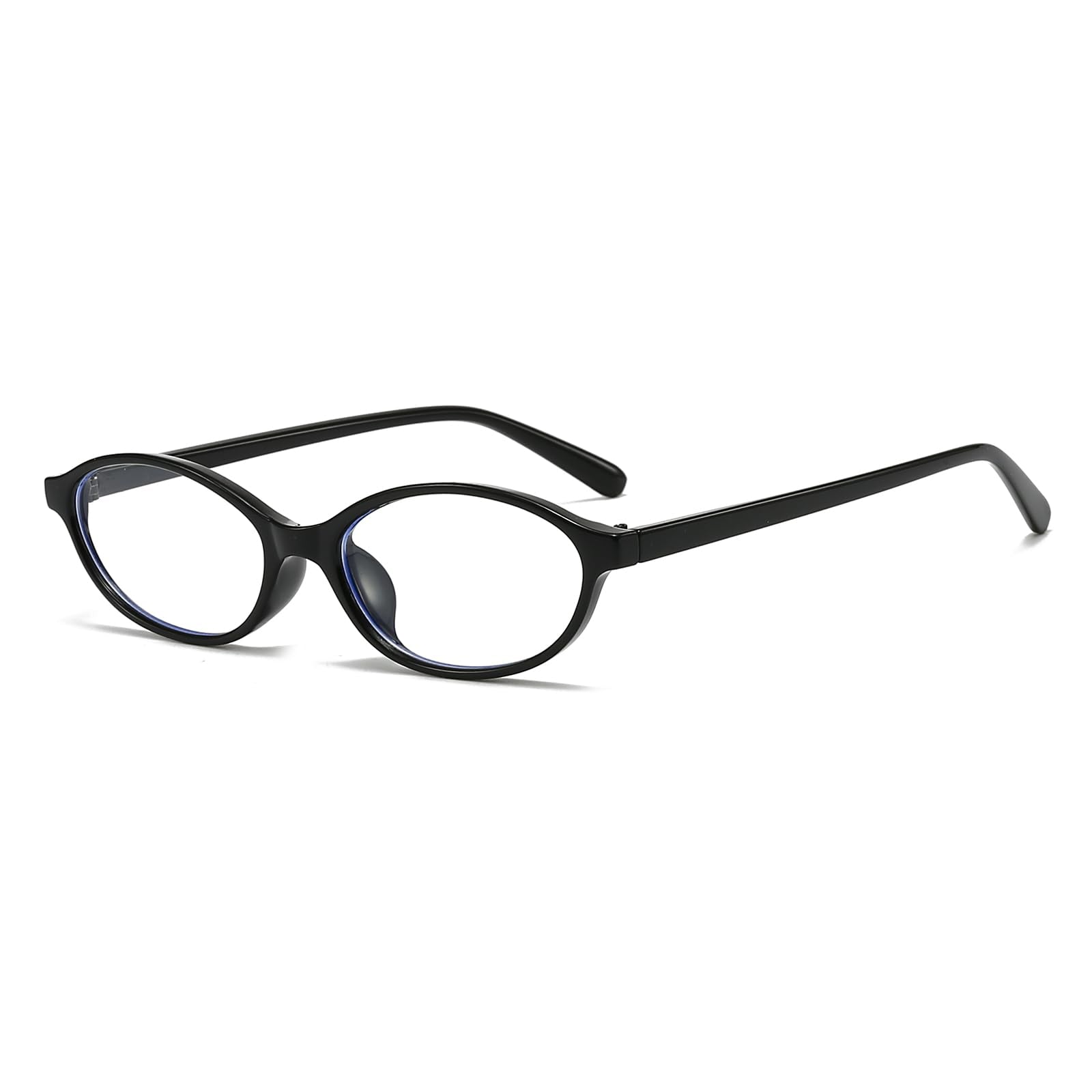 LJCZKA Oval Blue Light Blocking Glasses for Women Men Retro Small Oval Frame Y2K Cat Eye Computer Eyeglasses Clear Lens (Bright 