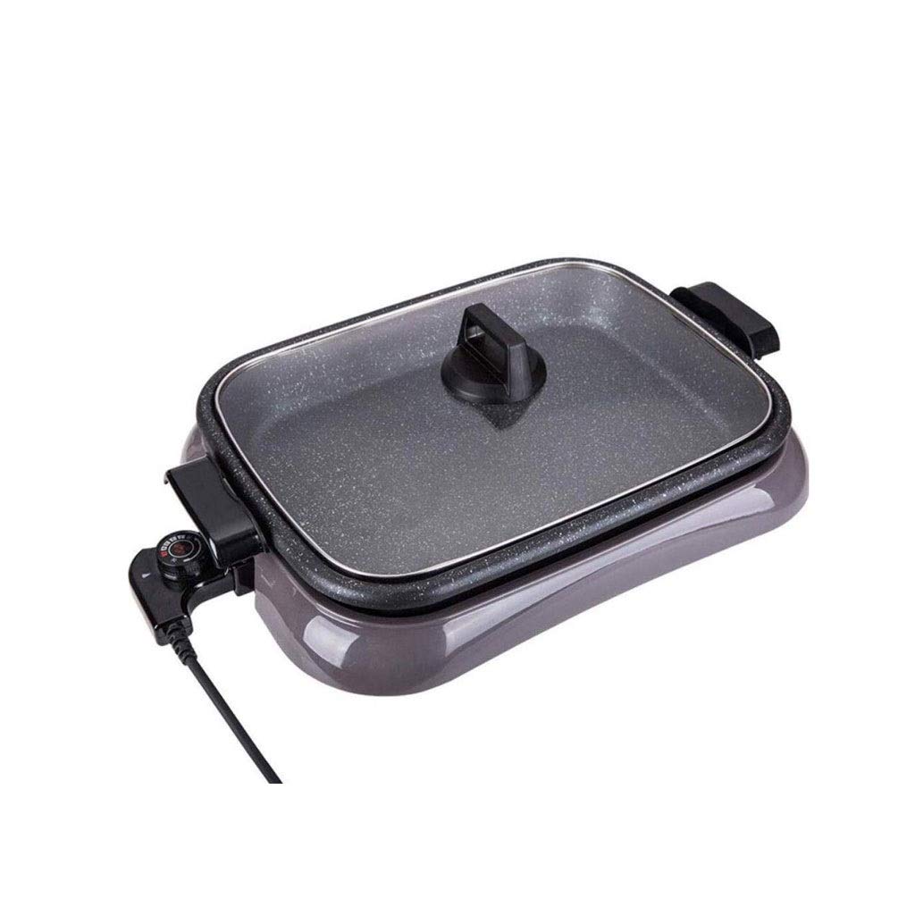 NSUQOA JSEIAJB Frying Pan, Nonstick Deep Dish Heavy Duty Electric Skillet with Tempered Glass Vented Lid and EasyPour Spout, D