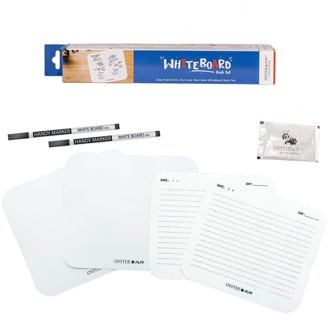 Oyster White Board Wall Sticker Removable with 1 Cleaning Wipes for Home School Office College Kitchen Dry Erase Whiteboard Stic
