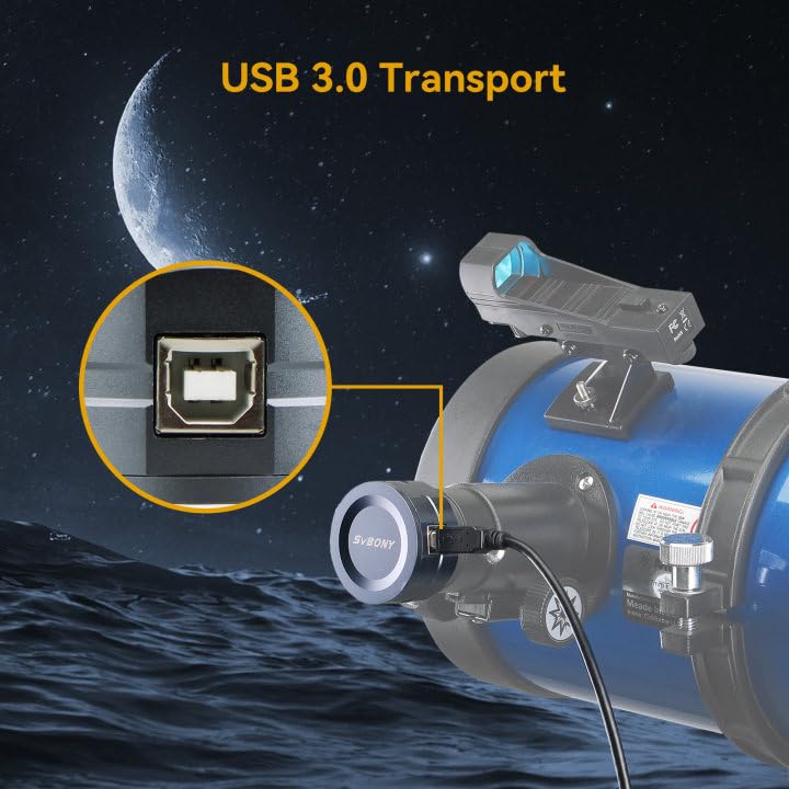 Svbony Sv105 Telescope Camera, 1.25 Inch Imx307 Cmos Color Electronic Telescope Eyepiece, Planetary Camera For Telescope, Suitab