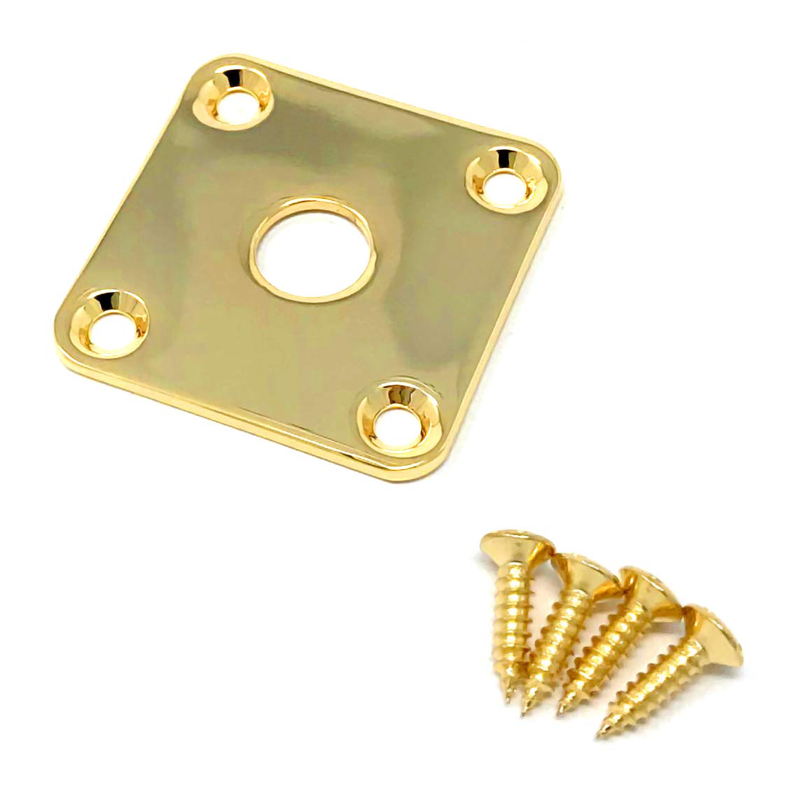 Vintage Forge Gold Metal Flat Square Jack Plate Compatible With Gibson Les Paul Guitar With Screws Jps40 Gld