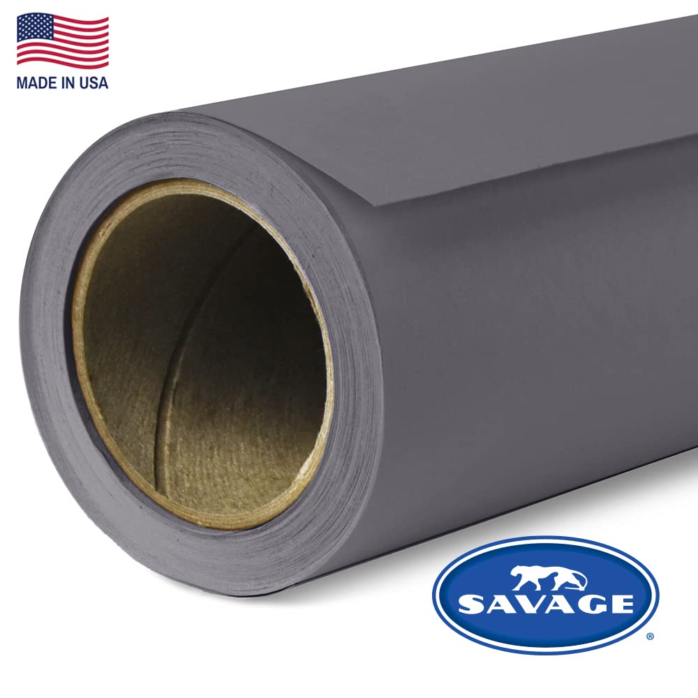 Savage Seamless Paper Photography Backdrop   Color #74 Smoke Gray, Size 107 Inches Wide X 36 Feet Long, Backdrop For Youtube Videos, Streaming, Interviews And Portraits   Made In Usa