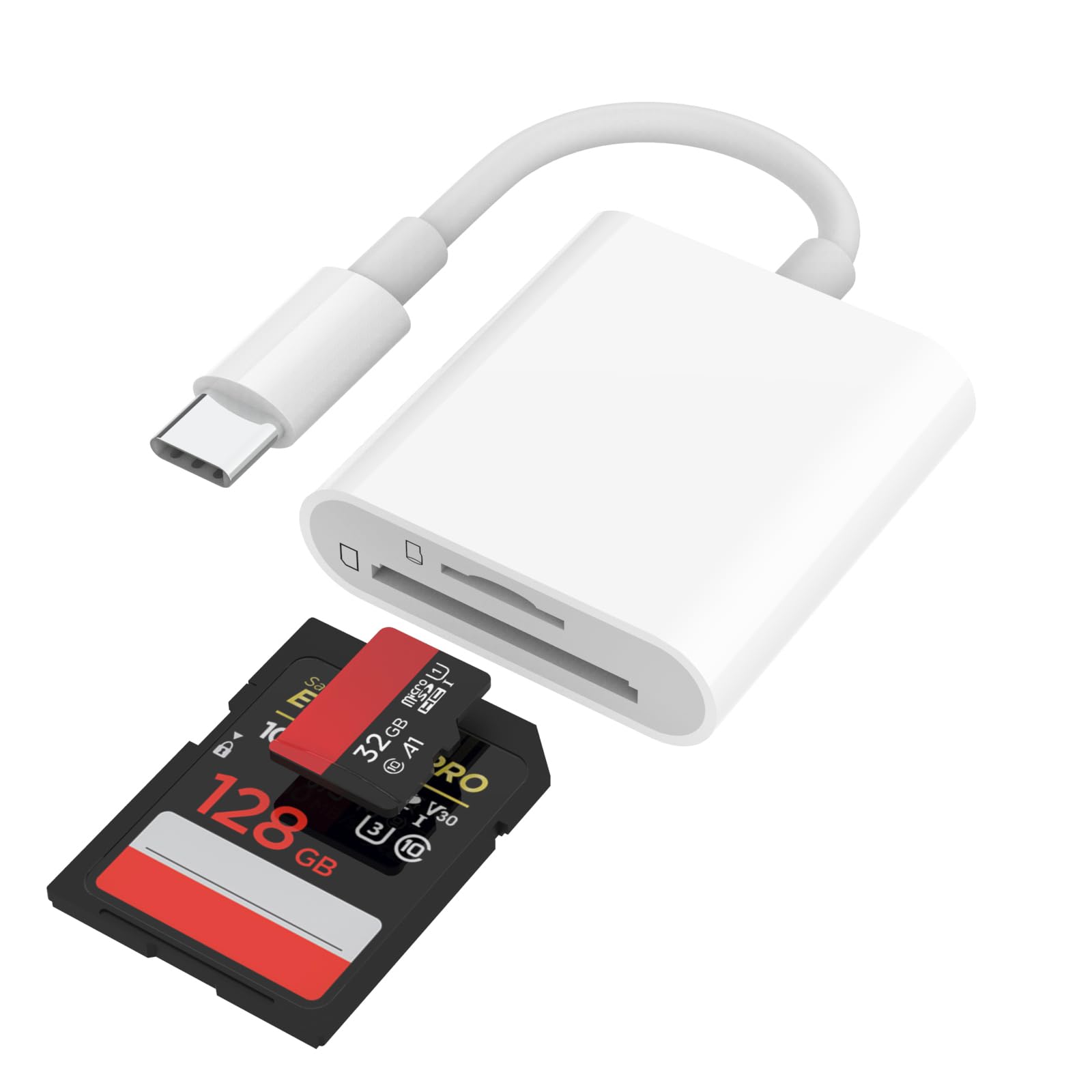 SD Card Reader USB C for iPhone 17/16/15 Series, AIDOUBARA Memory Card Reader with SD and Micro SD Slot, Digital Camera Adapter 