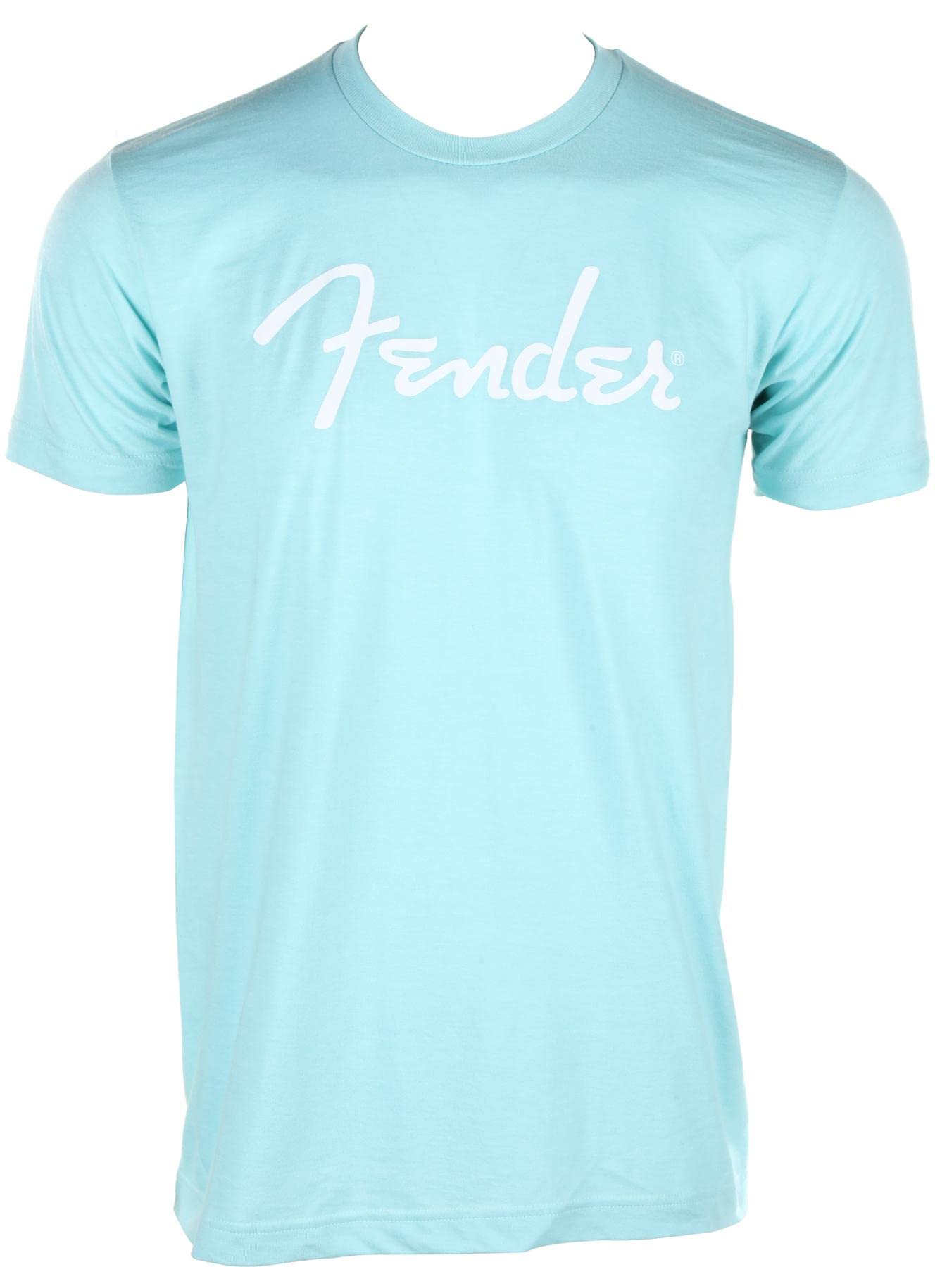 Fender Spaghetti Logo T Shirt, Daphne Blue, L