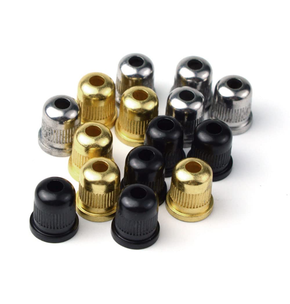 Tuoren Guitar String Through Body String Ferrules Compatible With Vintage Telecaster Strat Style Electric Guitar (Chrome)