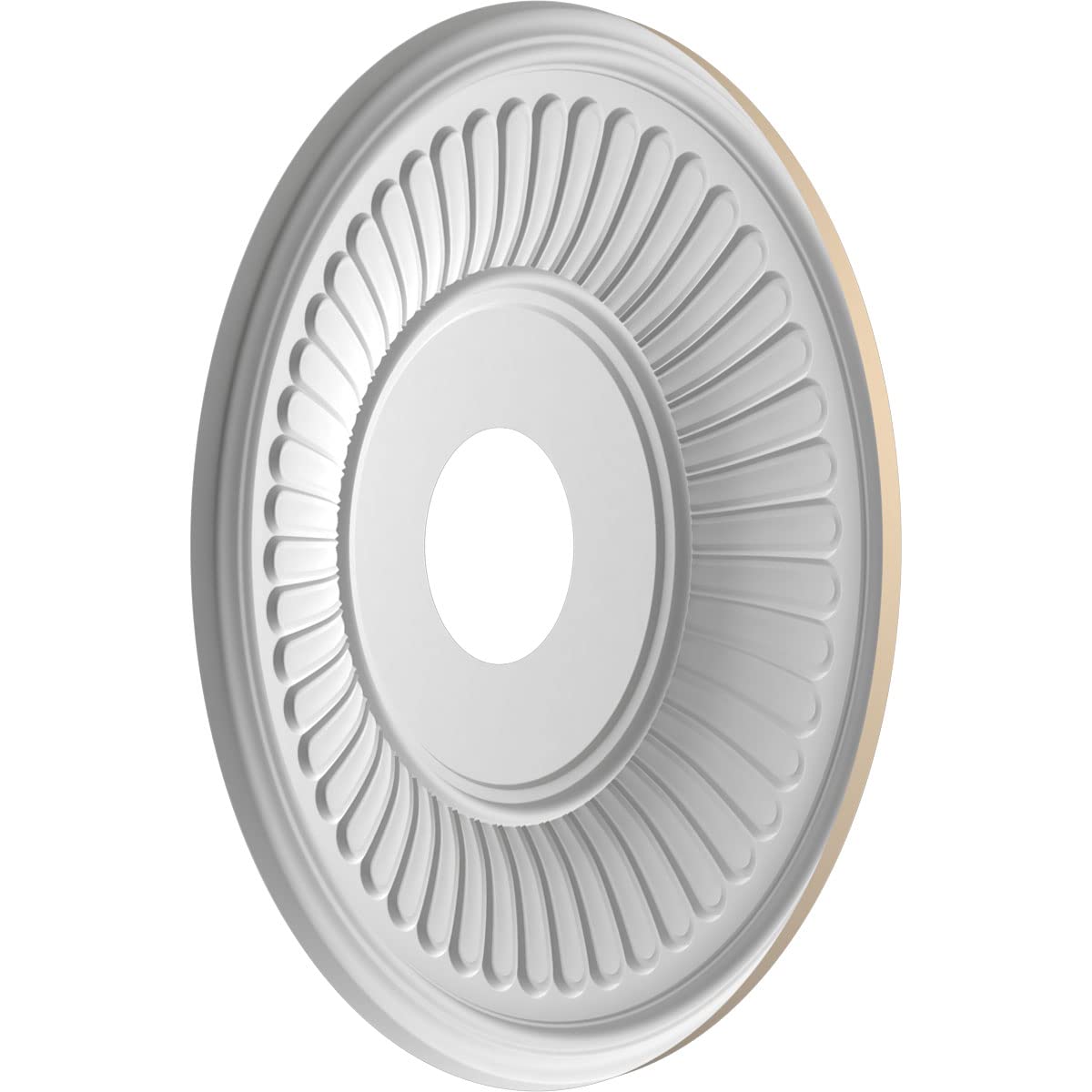 16Od X 3 1/2Id X 1P Berkshire Thermoformed Pvc Ceiling Medallion (Fits Canopies Up To 7), Ultracover Satin Smokey Beige