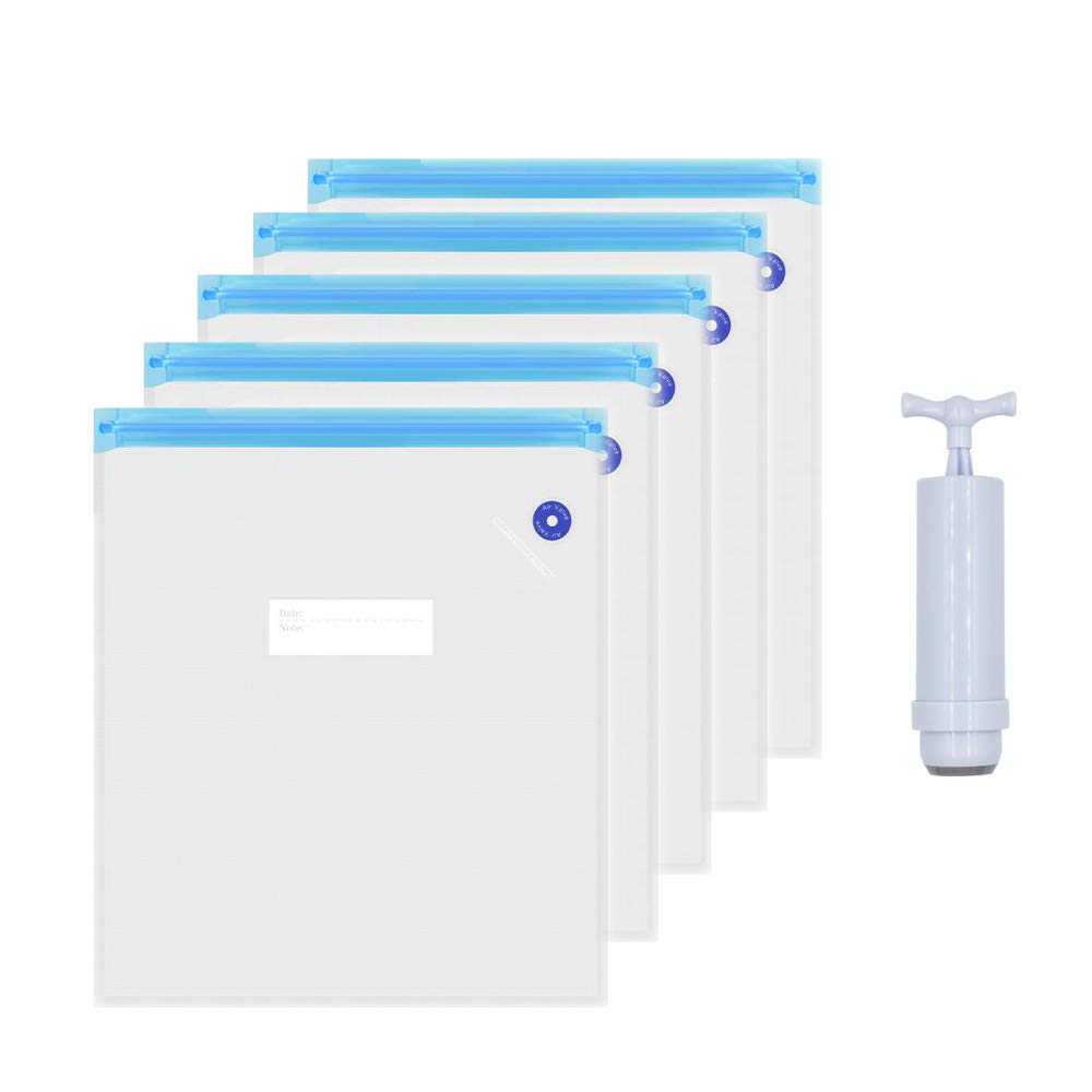 Befenybay 5Pcs 3D Printer Filament Vacuum Compression Storage Bags With Manual Air Pump For Pla/Abs/Nylon/Wood/Tpu/Other 3D Prin