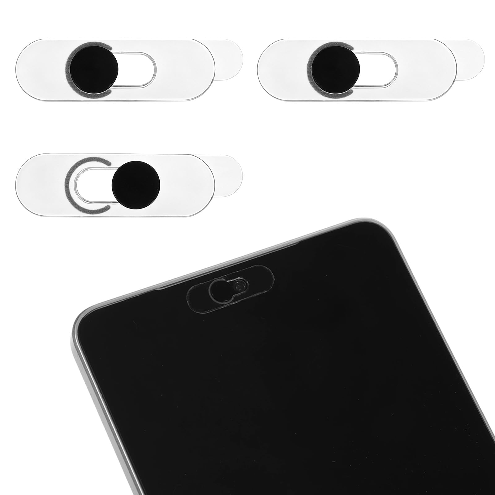 QFGasre Front Camera Cover, 3 Pcs Smartphones Webcam Cover