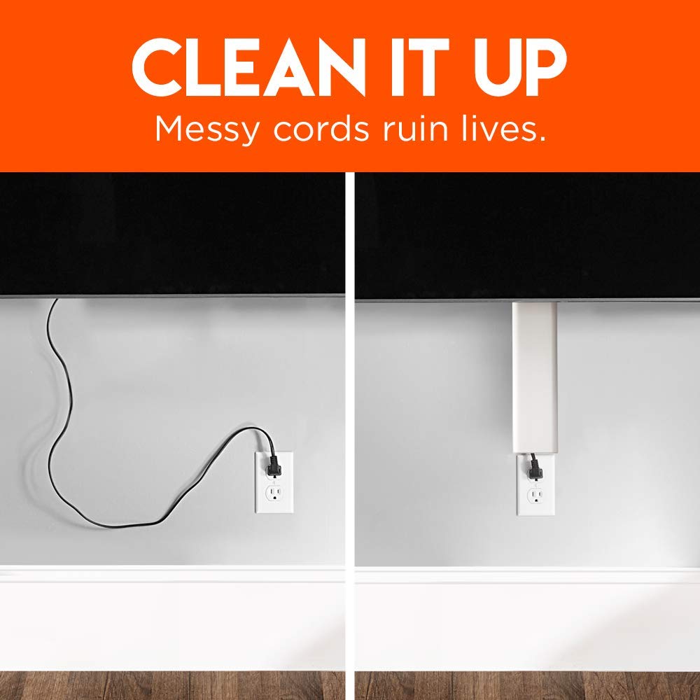 Echogear Cord Hider For Wall Mounted Tv 2 Pack   2X 48 Long Cord Raceways Can Be Cut To Any Length   Cable Cover Installs On The