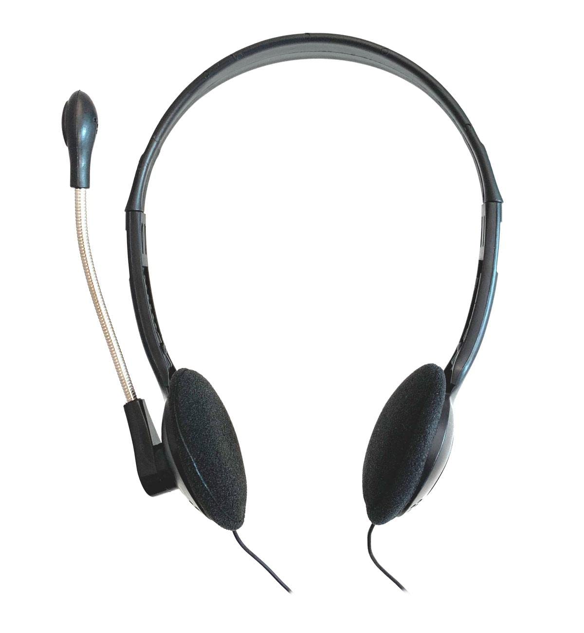 Soundnetic Disposable Stereo Classroom Headset With 3.5Mm Plug And Boom Microphone, Black (100 Pack)