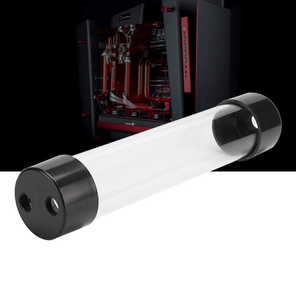 Ashata Cylinder Water Cooling, 240Mm Transparent Fast Cooling Water, G1 / 4 Thread Heat Exchanger Water Cooling Reservoir Radiat