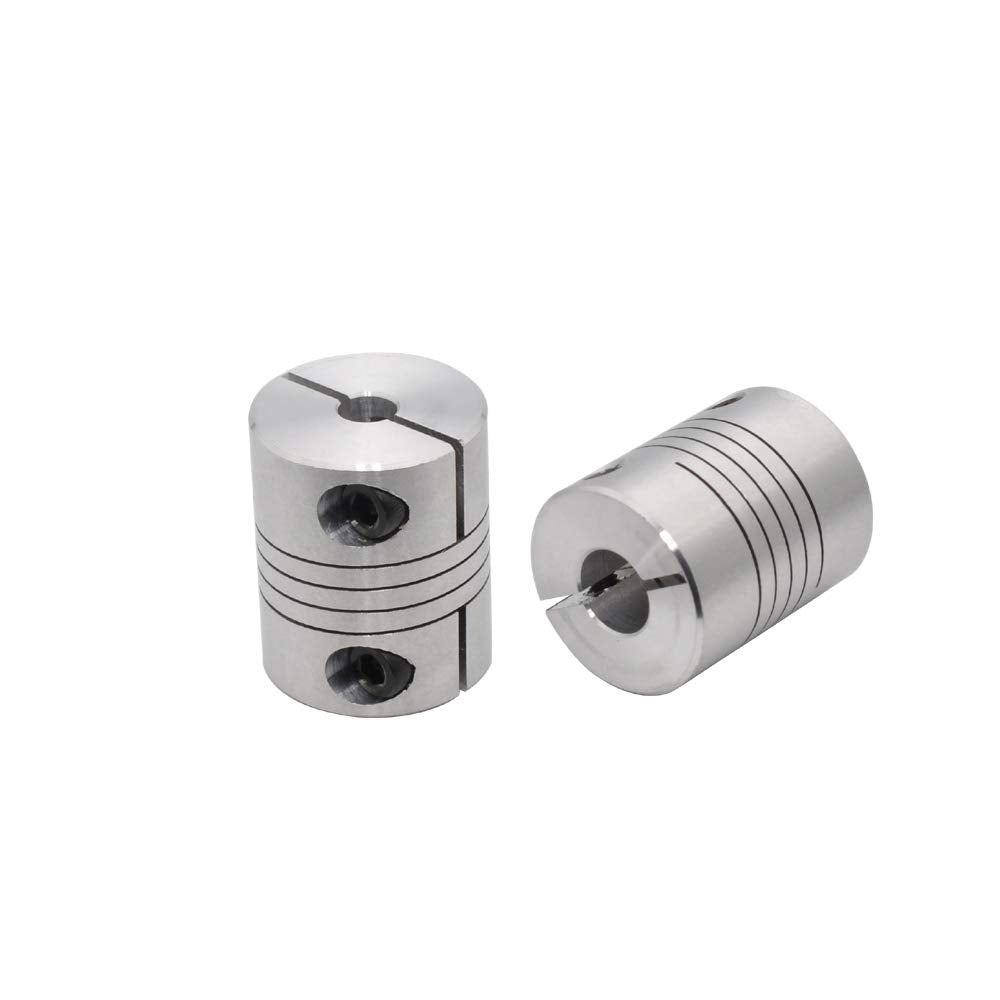 2 Pack 5Mm To 8Mm Flexible Shaft Coupling 25Mm Length 20Mm Diameter Stepper Motor Lead Screw Coupler Aluminum Alloy Joint Connec
