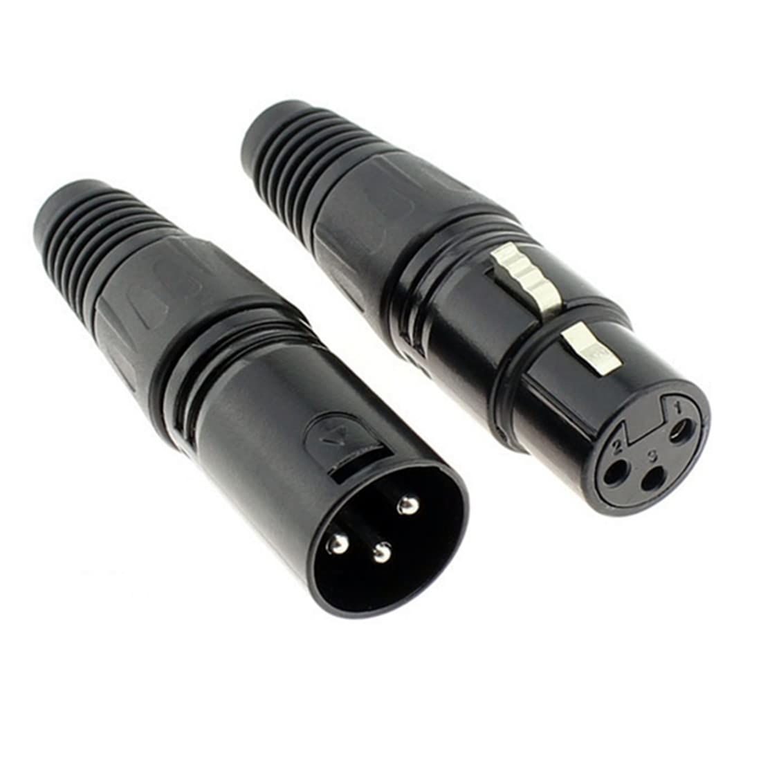 Gdqlcnxb Xlr 3 Pin Male/Female Audio Mic Microphone Connector, Black Housing,4 Pair (Xlr Male/Female)