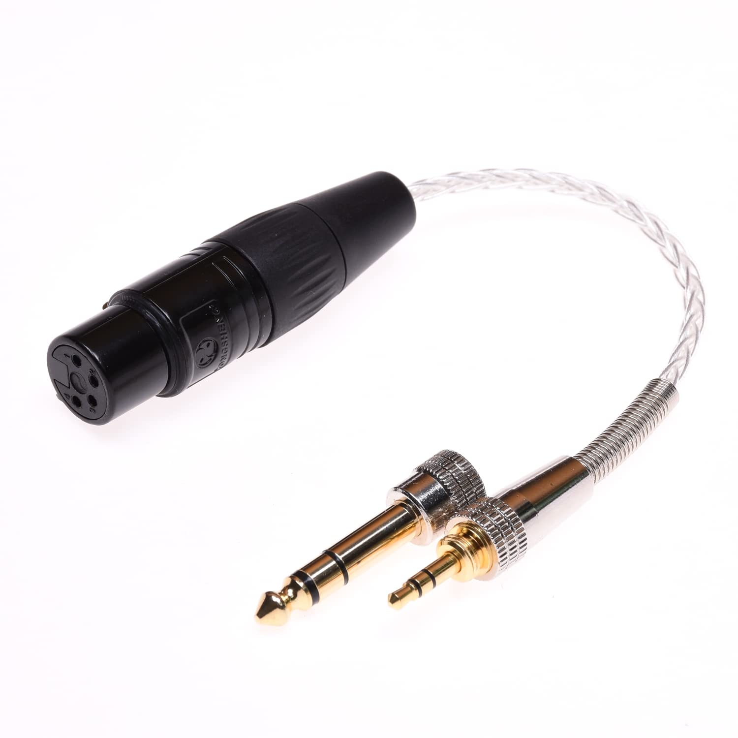 Gagacocc 8 Cores Silver Plated 1/4 1/8 3.5Mm Male To 4 Pin Xlr Female Audio Adapter 10Cm Cable