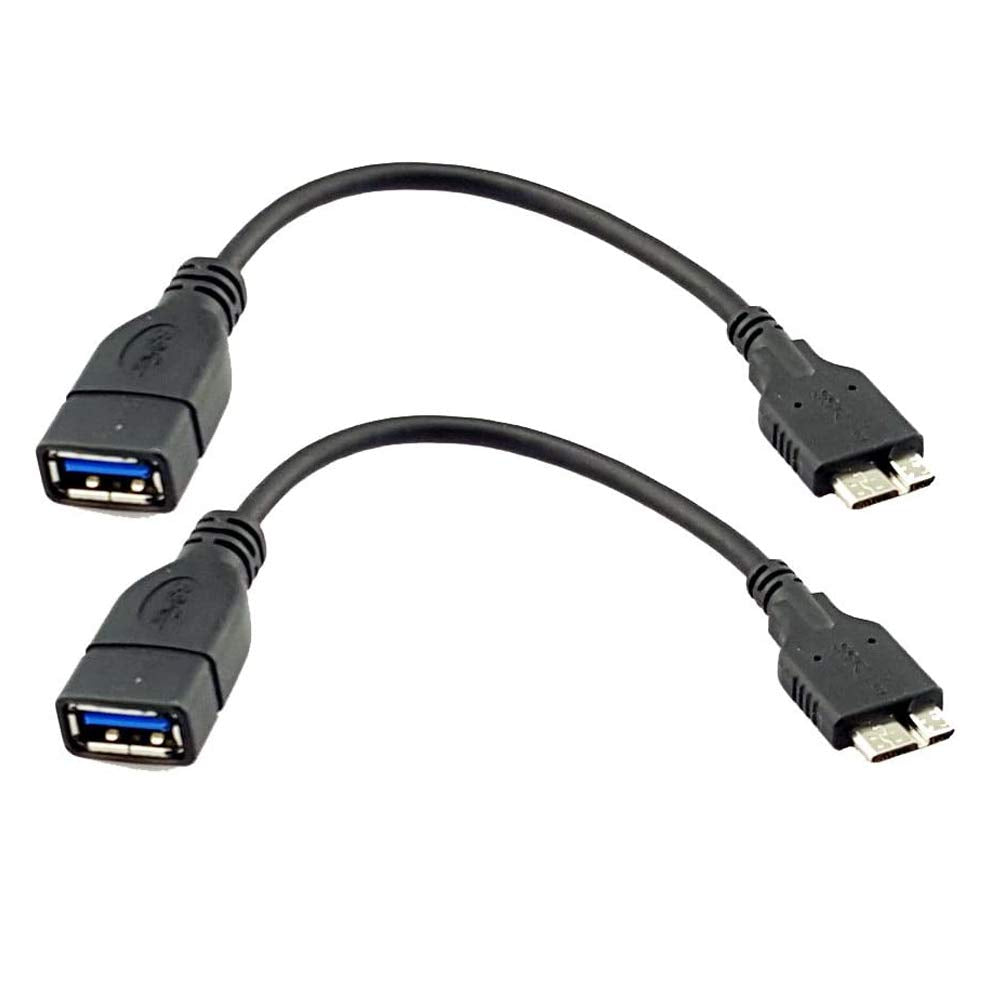 Seadream 2Pack Usb 3.0 Micro B Male To Usb 3.0 A Female Host Otg Cable Adapter  6.5Inch (2Pack)