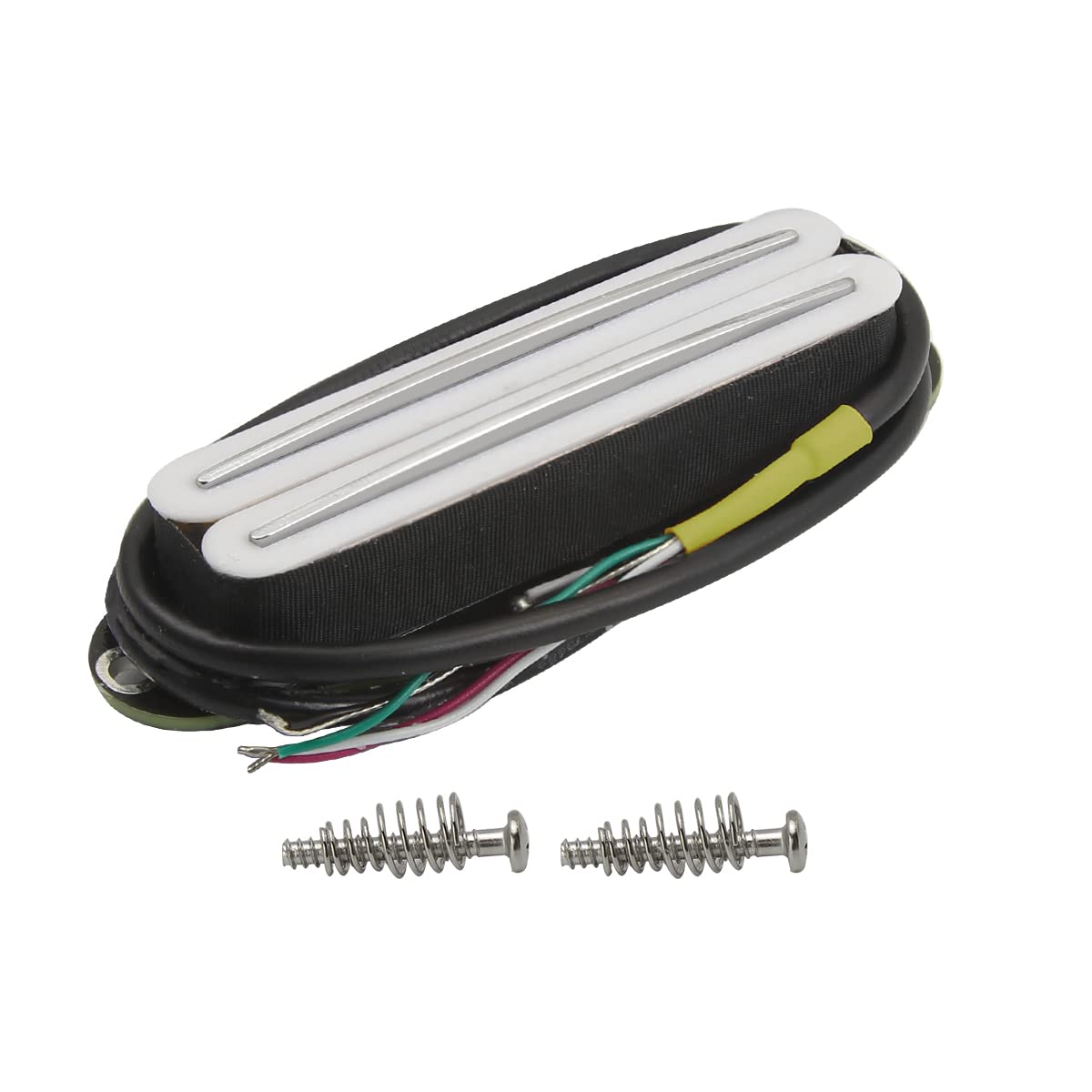 FLEOR Dual Hot Rail Humbucker Single-Coil-Sized Guitar Humbucker Pickup(12-13K), White