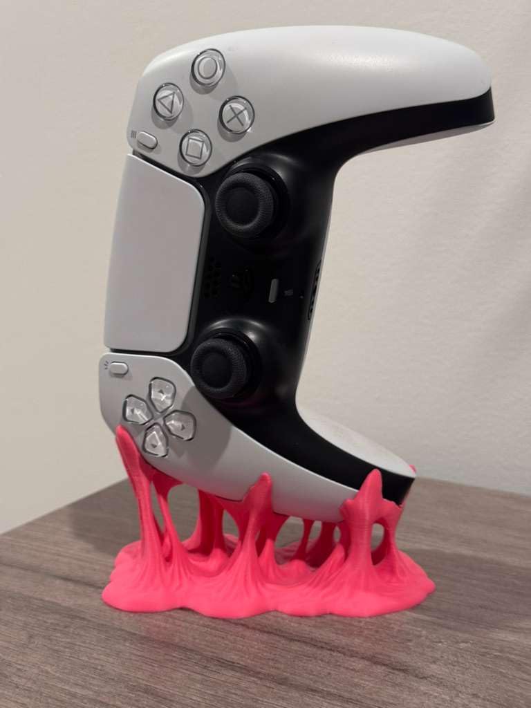 NoldPrints Controller Stand Compatible with PS5 - Bubble Gum Design Gaming Holder, 3D Printed Display Stand (Pink)
