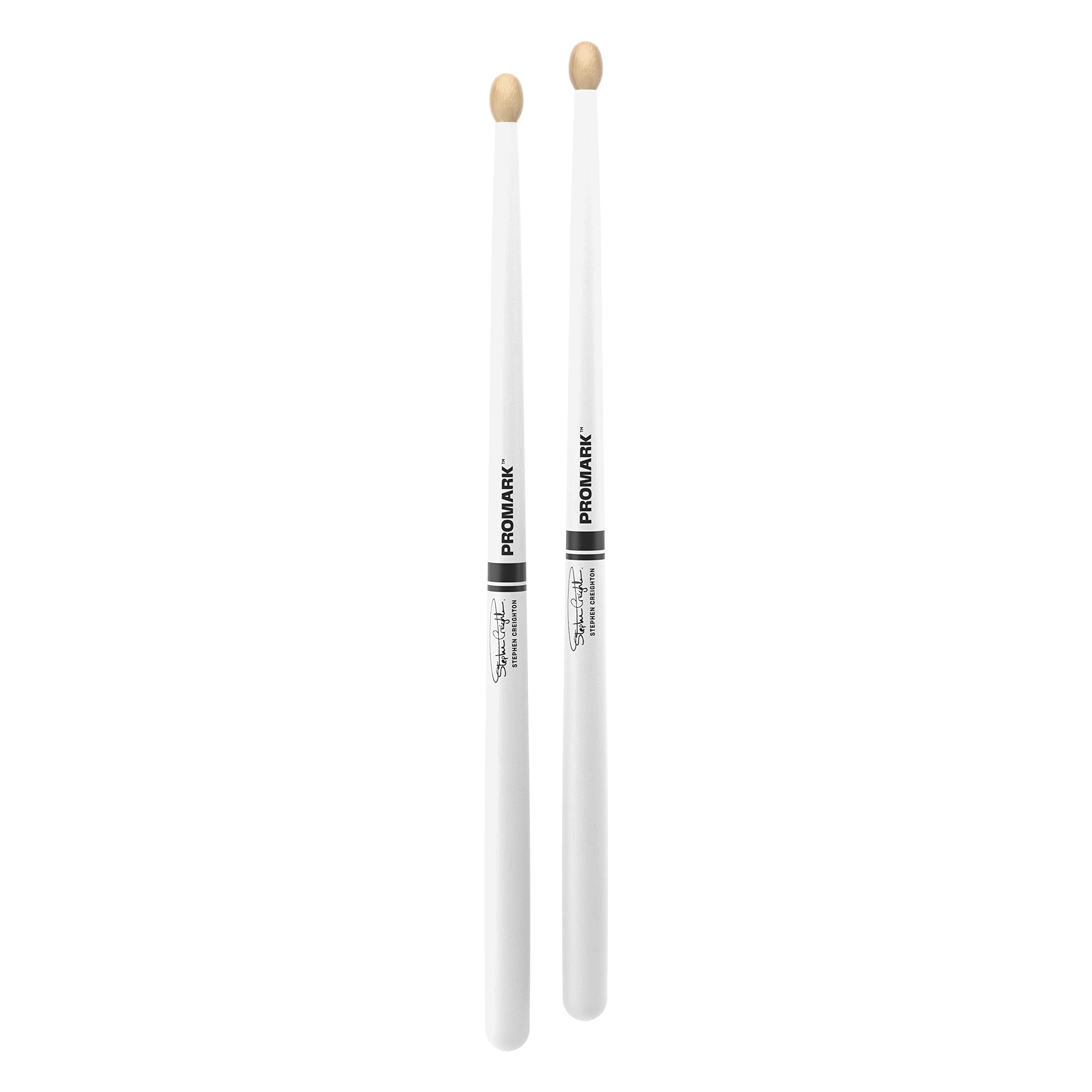 Promark Drum Sticks - Stephen Creighton Pipe Band Drumsticks - Drum Sticks Set - Wood Tip - White Maple Drumsticks Drum Sticks -