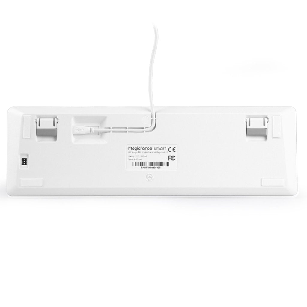 Qisan Happy Deals 10% Discount Off Mechanical Keyboard Gaming Keyboard Blue Switch 68 Keys Mini Design (60%) Gaming Wired Keyboard White Silver Magicforce