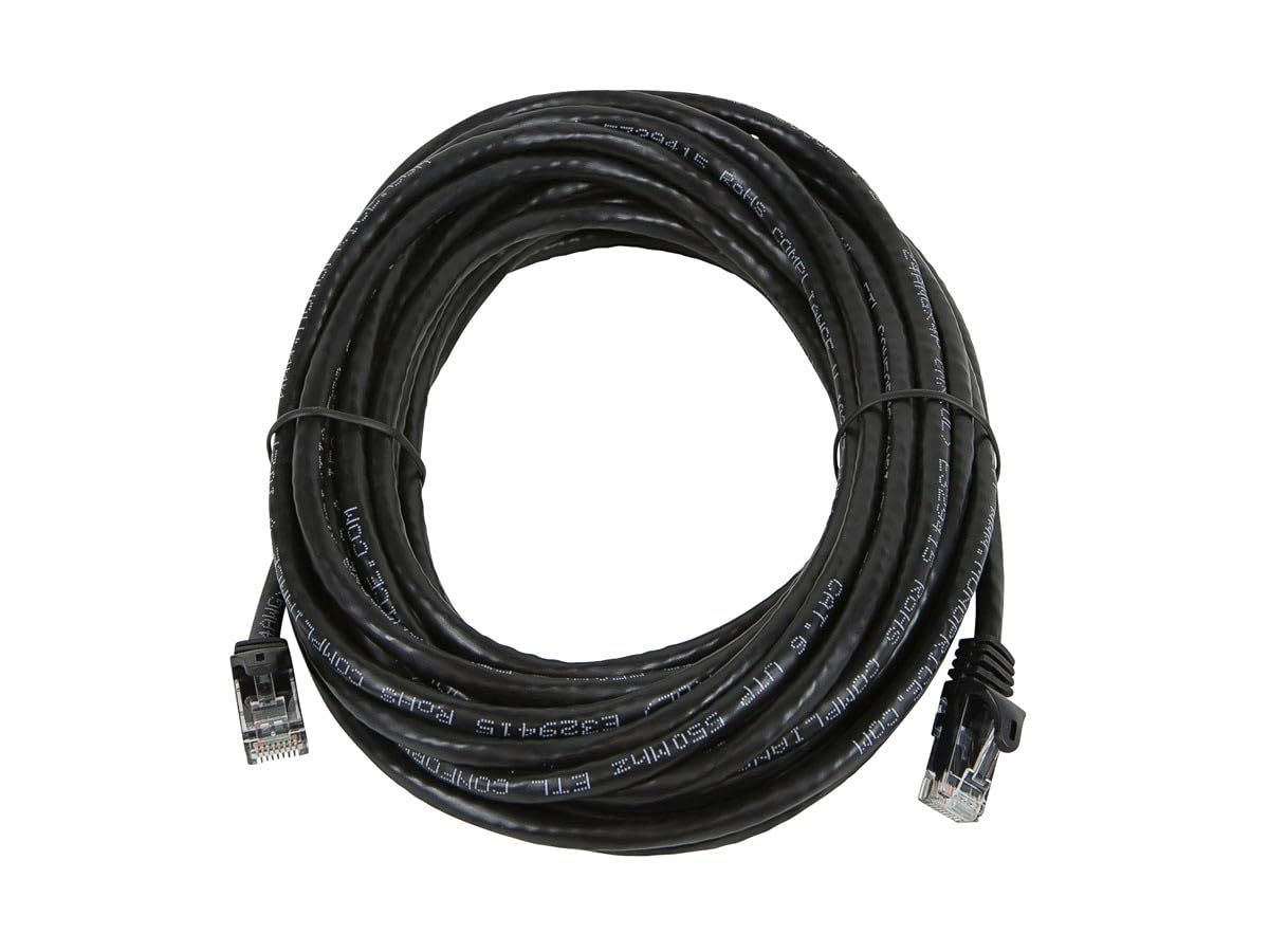 Monoprice Cat5E Ethernet Patch Cable   Snagless Rj45, Stranded, 350Mhz, Utp, 24Awg, 30 Feet, Black   Flexboot Series