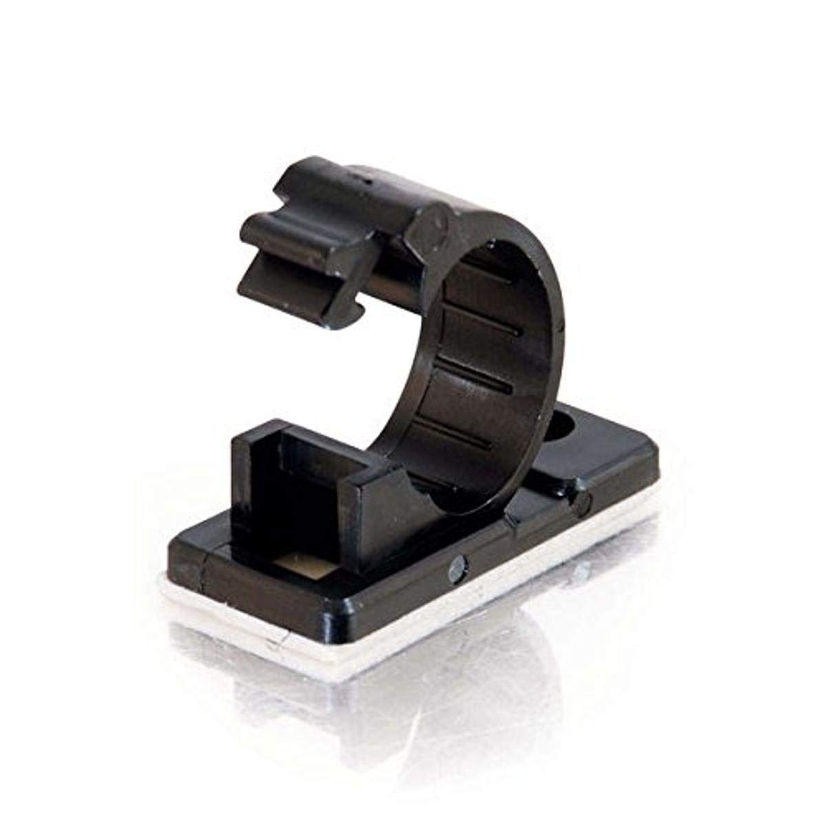 C2G 43053 0.68 Inch Self Adhesive Cable Clamp Multipack (50 Pack) Taa Compliant Black