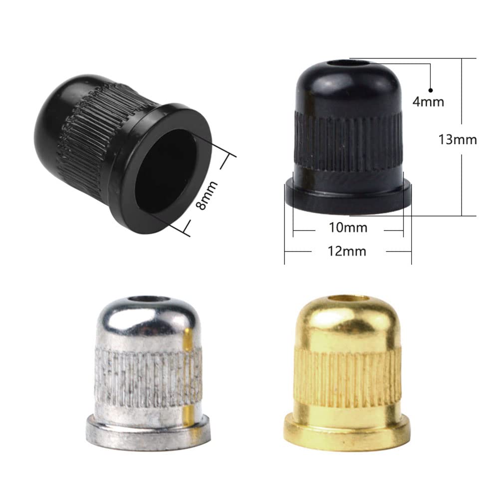 Tuoren Guitar String Through Body String Ferrules Compatible With Vintage Telecaster Strat Style Electric Guitar (Chrome)