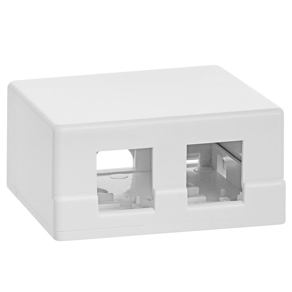 Cmple   2 Port Keystone Jack Surface Mount Box, Dual Port Surface Mount Box For Network, Dual Hole Keystone Jack For Rj45 Cat5E/