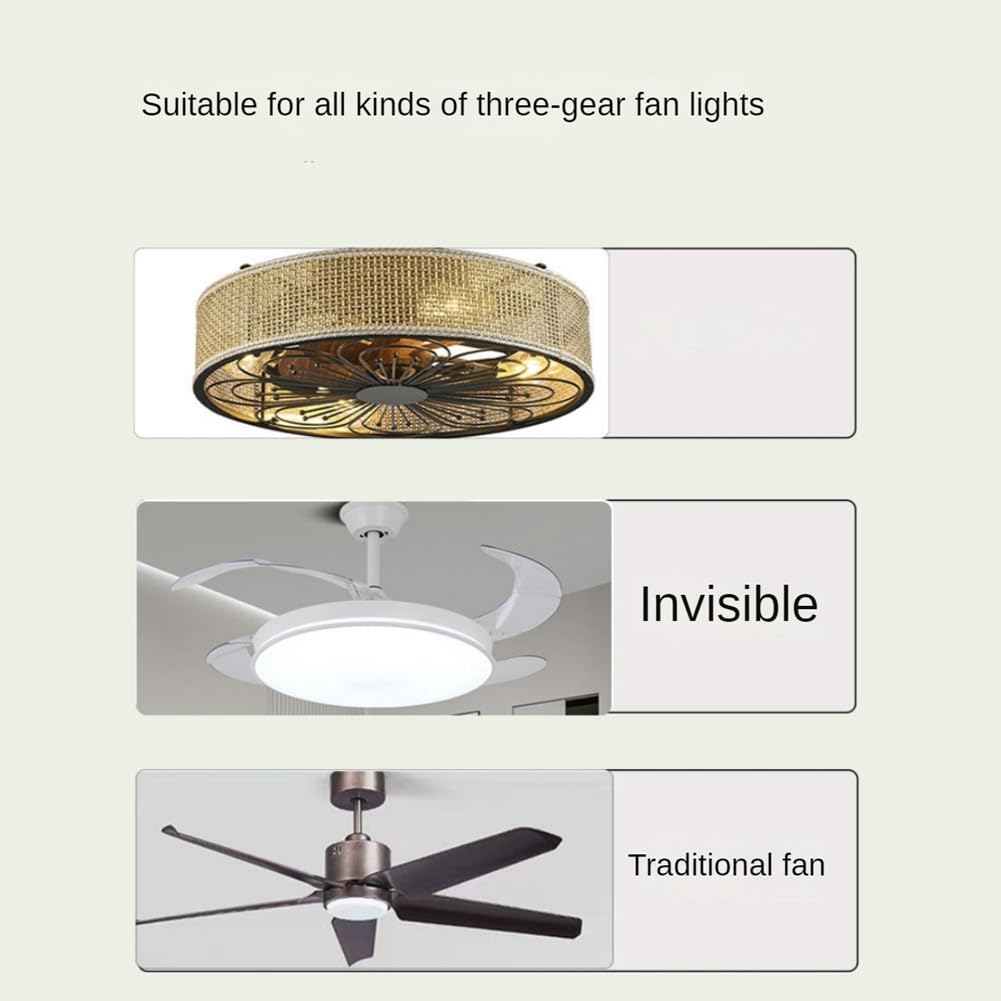 Universal Ceiling Fan Remote Control Kit Replacement, 6 Speed & Timing, Remote Replacement For Dc Ceiling Fan Light, Black & Whi