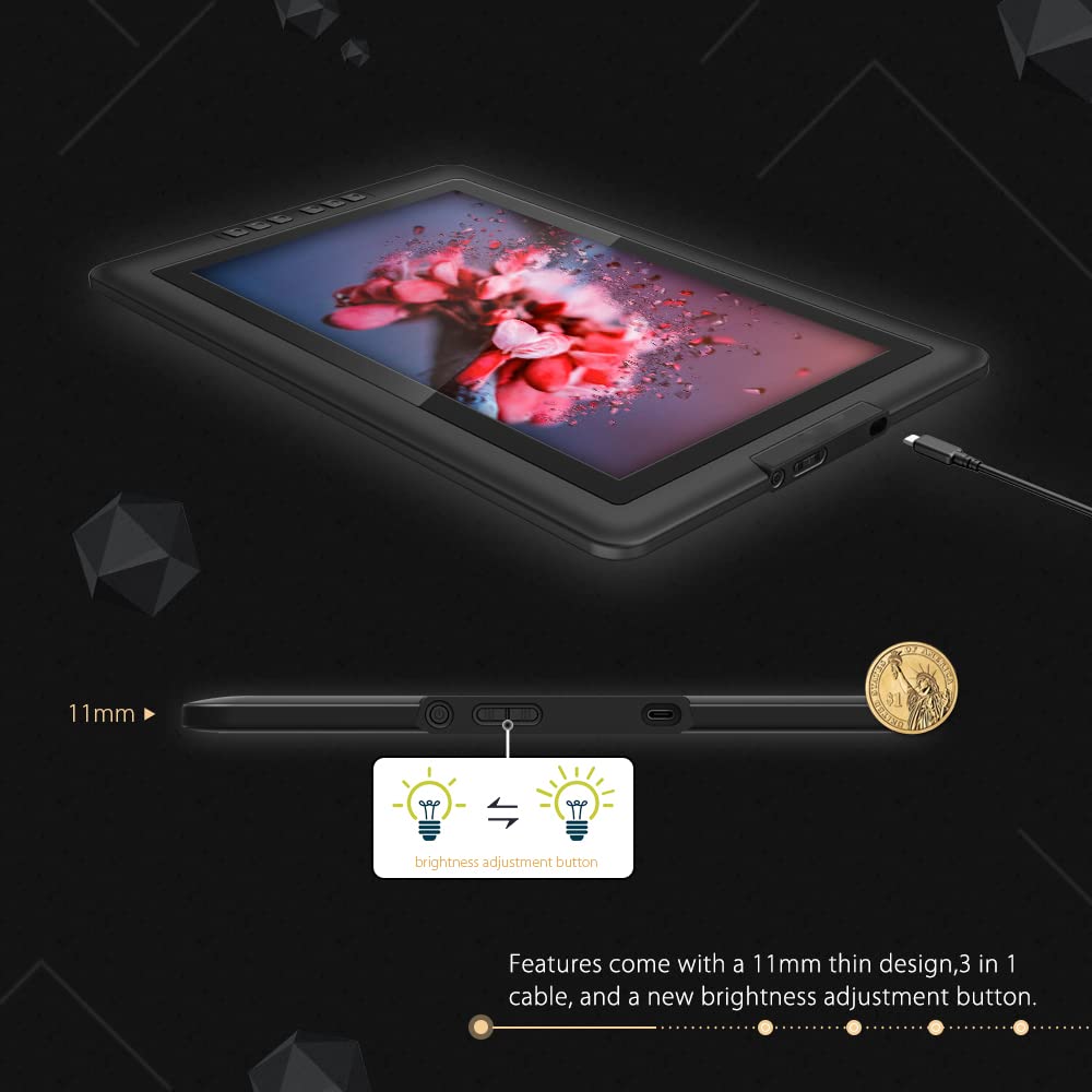 Spaseeba 3-In-1 Cable Only Suitable For Xppen Artist10S Artist12Pro Artist13.3Pro Artist15.6 Artist15.6Pro Drawing Pen Tablet