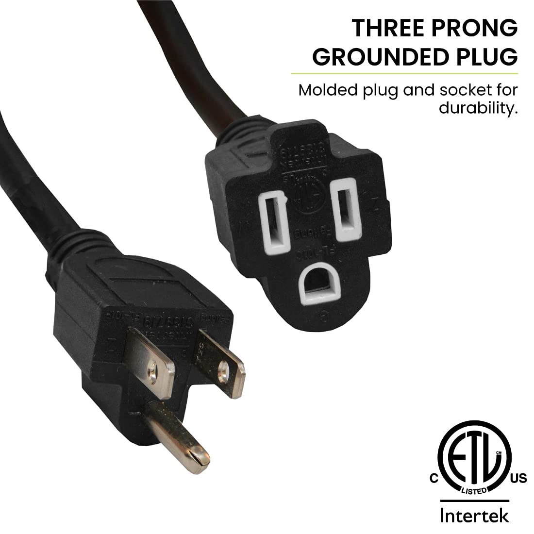 Go Green Power Inc. 16/3 50Ft Black Outdoor Extension Cord   Durable, Heavy Duty, Moisture Resistant   Ideal For Tools & Equipment   Gg 13750Bk
