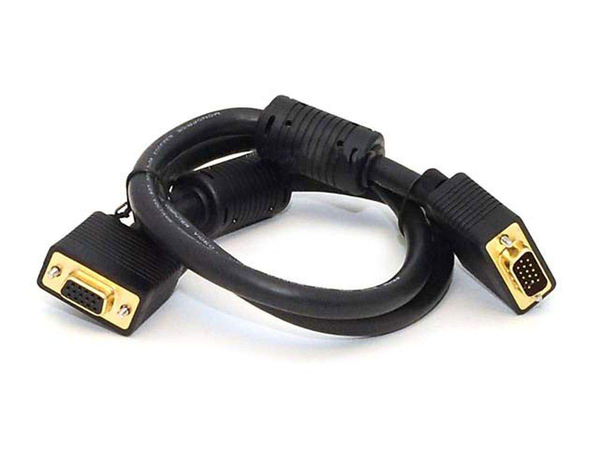 Monoprice 102897 3 Feet Super Vga Male To Female Monitor Cable With Ferrites Black