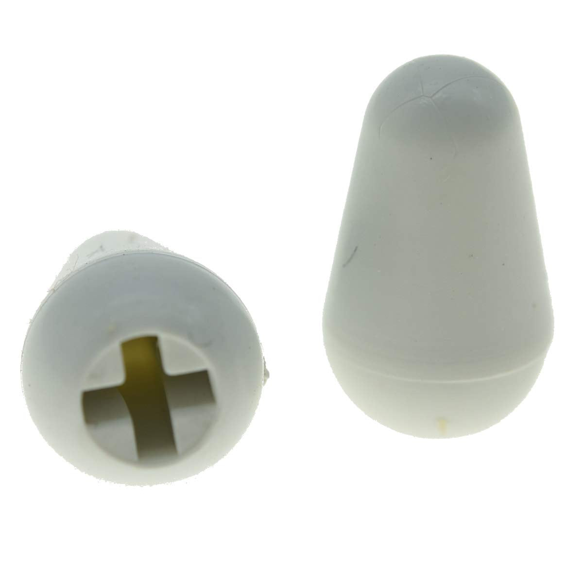 Kaish 2Pcs Guitar 5 Way Switch Tip Cap Switch Knob For Usa Stratocaster/Strat White