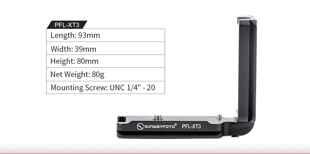 Sunwayfoto Pfl Xt3 Qr L Plate/Bracket For Fuji X T3 Camera Arca Compatible Sunway Xt 3