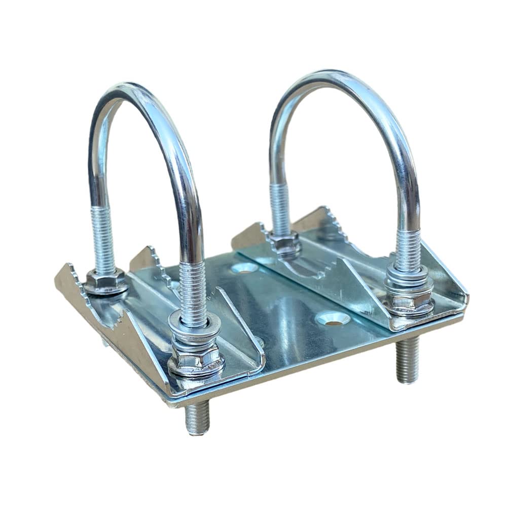 Fanrte U Bracket For Starlink Dish Pipe Adapter Mount Vertical Installation, Universal U Bolt Clamp Bracket Roof Mount Mast Pipe