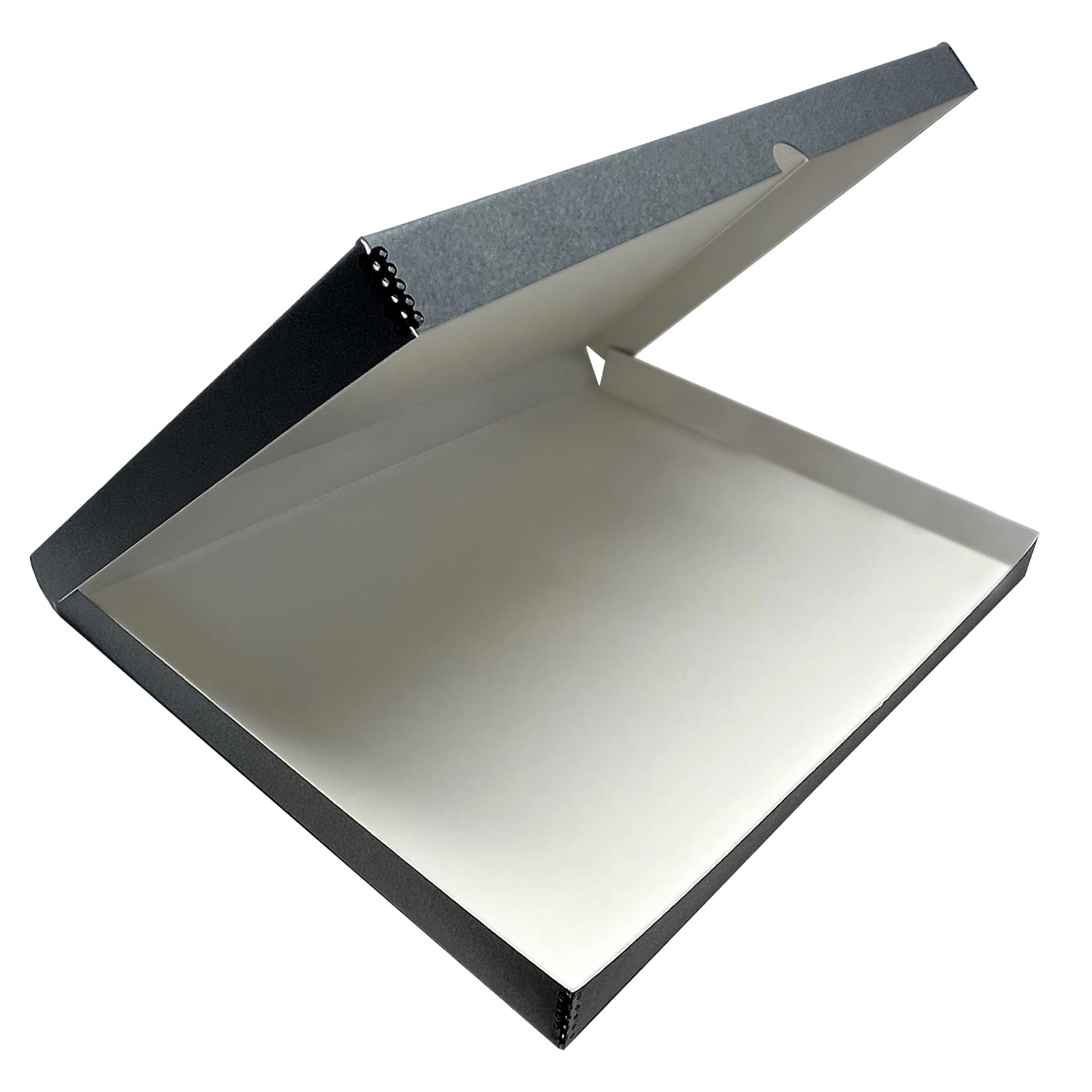 Lineco Folio Storage Box, Clamshell Design With Metal Edge. 18.5X24.5X1.75 Inches, Archival Boxboard, Preserve Photos, Cards, Magazines, Documents, Art, Ephemera, Family Records, Gray, Pack Of 1