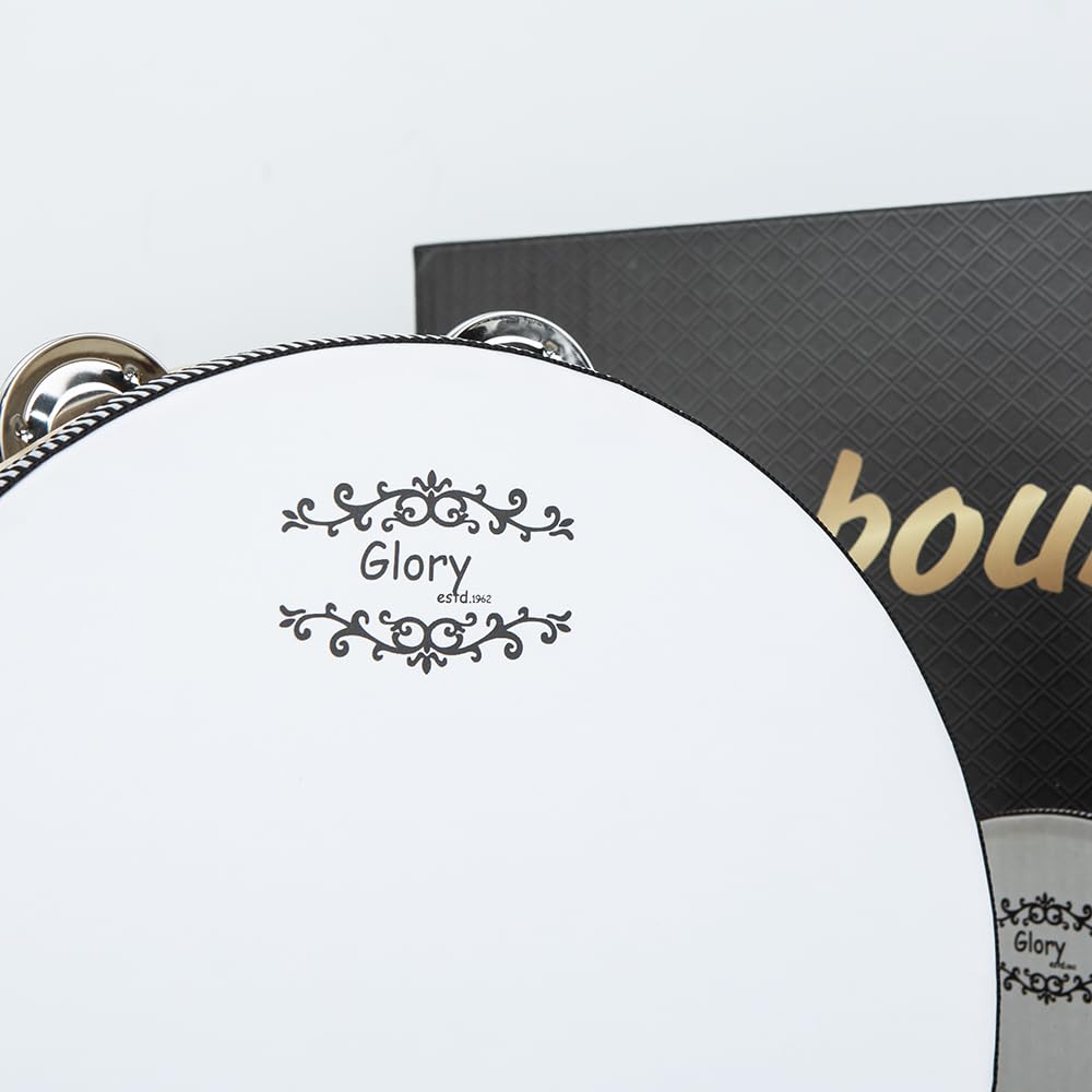 Glory Hand Held Tambourine Drum 10 Inch Bell Birch Metal Jingles Percussion Gift Musical Drum Instrument For Ktv Party Games (10