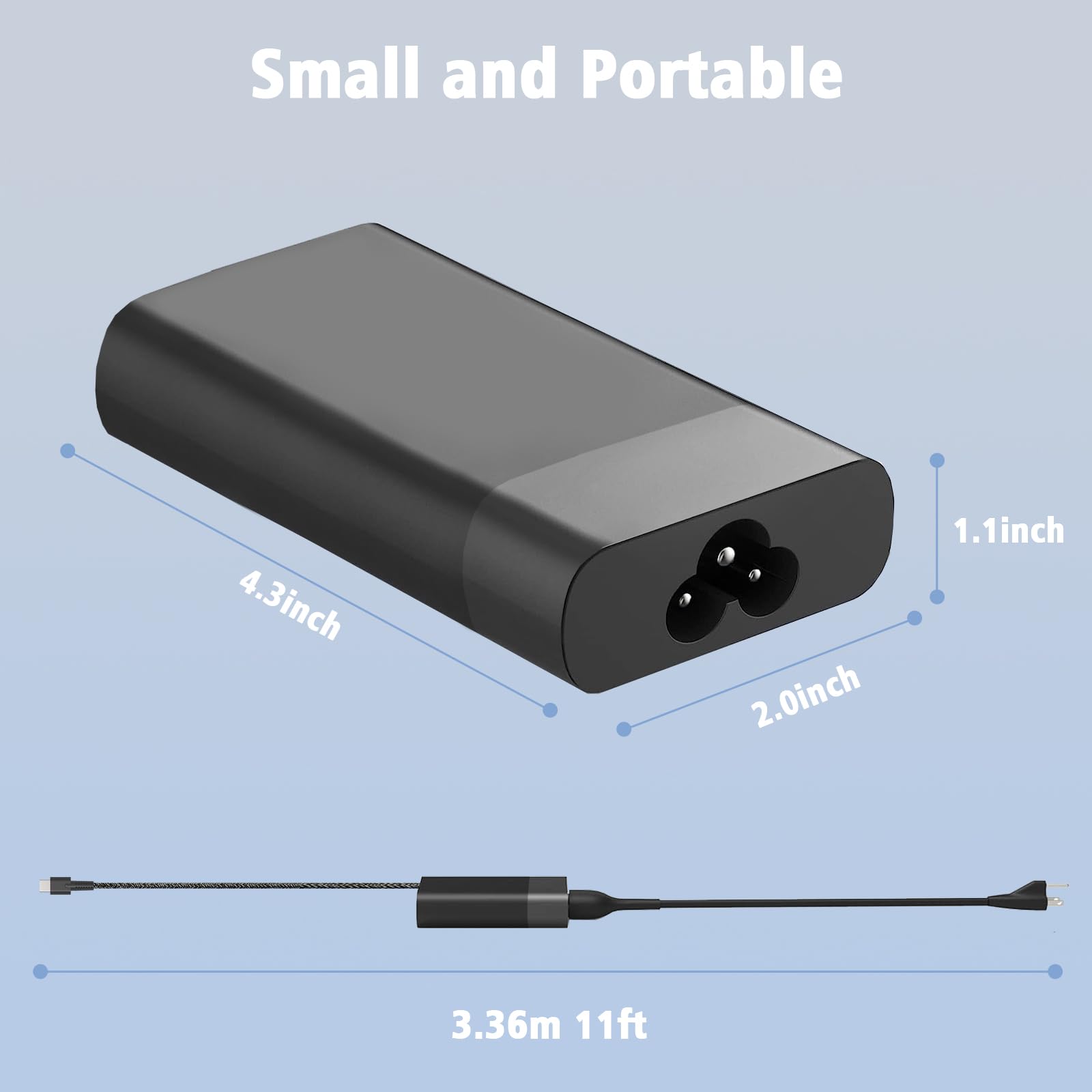 New Slim Hp 65W Usb C Laptop Charger Type C Pwer Supply Replacement For Hp Spectre X360,Chromebook,Elitebook X360,Envy,Elite X2 Travel Type C Power Cord Supply