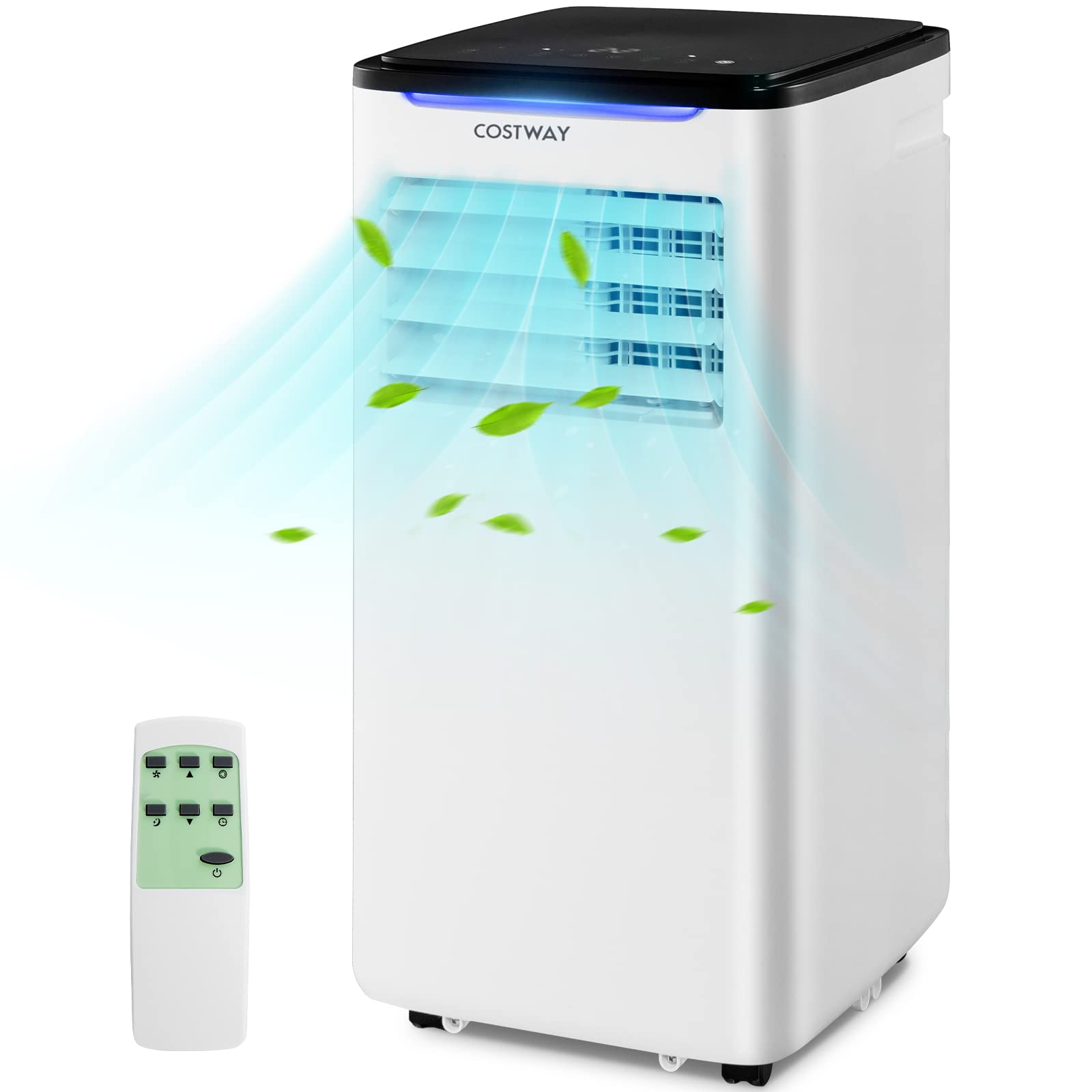 Costway Portable Air Conditioners, 8000 Btu Portable Ac Unit For Rooms Up To 300 Sq.Ft With Cool, Fan, Dry & Sleep Mode, Timer, Remote Control & Window Vent Kit, 3 In 1 Portable Ac For Bedroom, Office