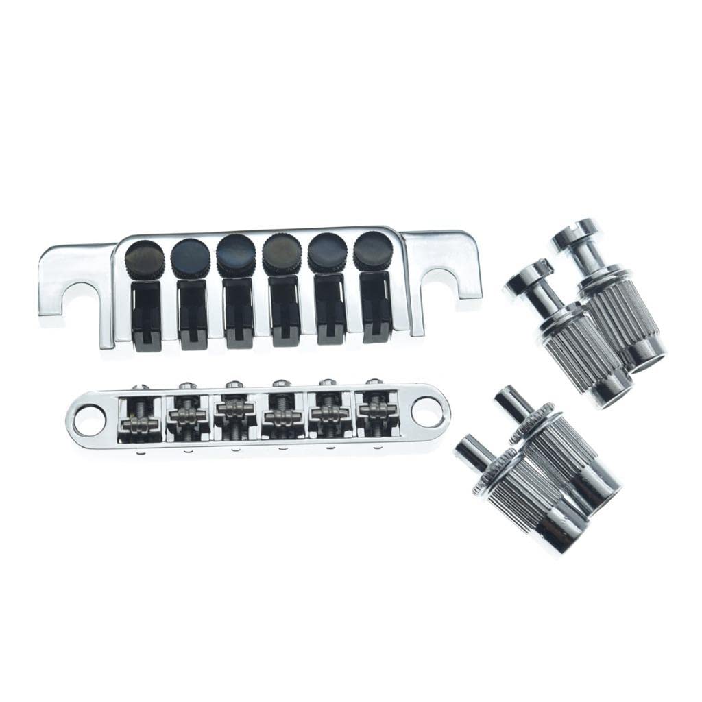 Dopro Lp Guitar Roller Saddle Bridge With Roller Saddles Tune O Matic Bridge And Vintage Tp 6 Style Stopbar Tailpiece For Epipho