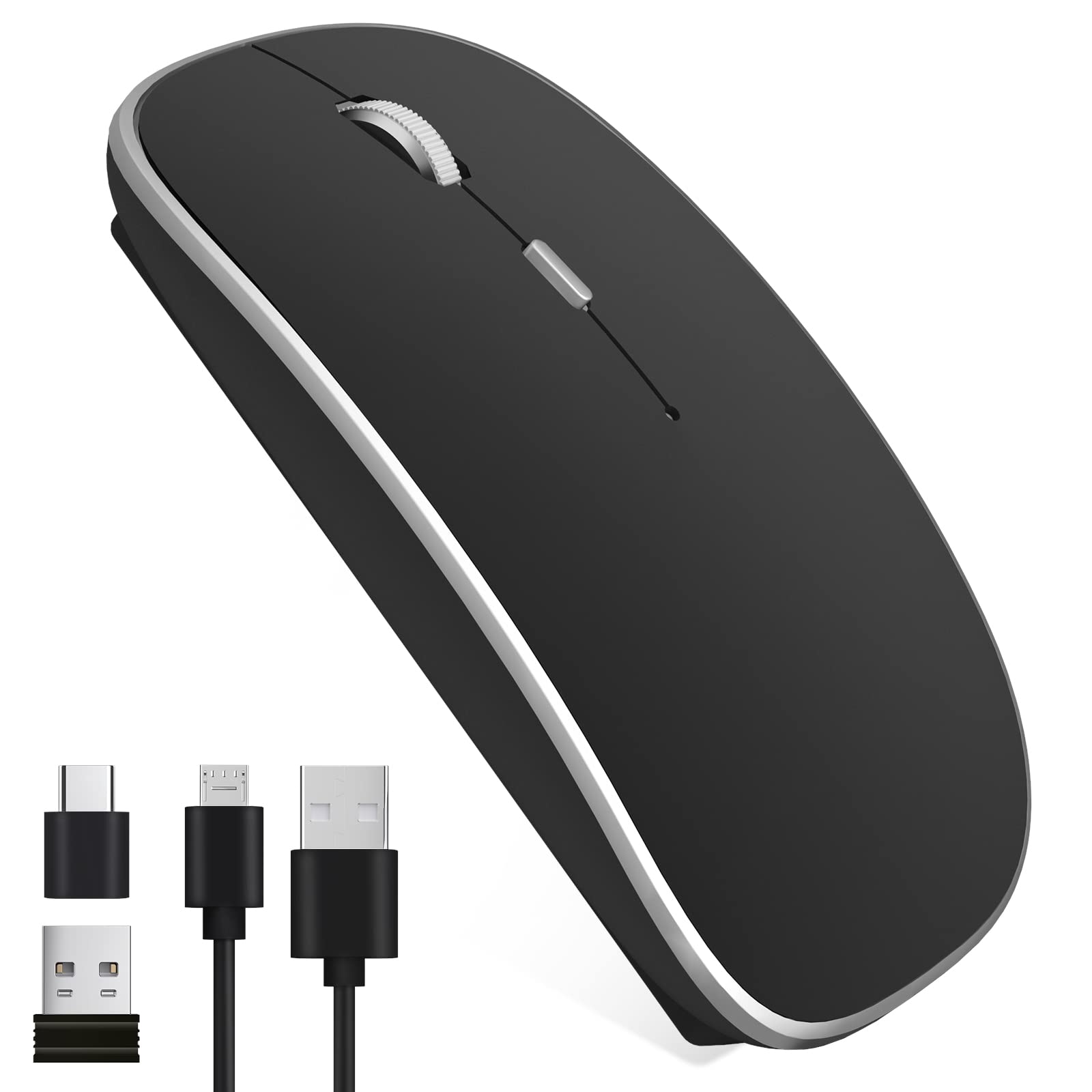 Ablmouse Wireless Mouse, 2.4Ghz Silent Computer Office Portable Slim Optical Mouse With Usb Receiver Adjustable Dpi For Laptop,