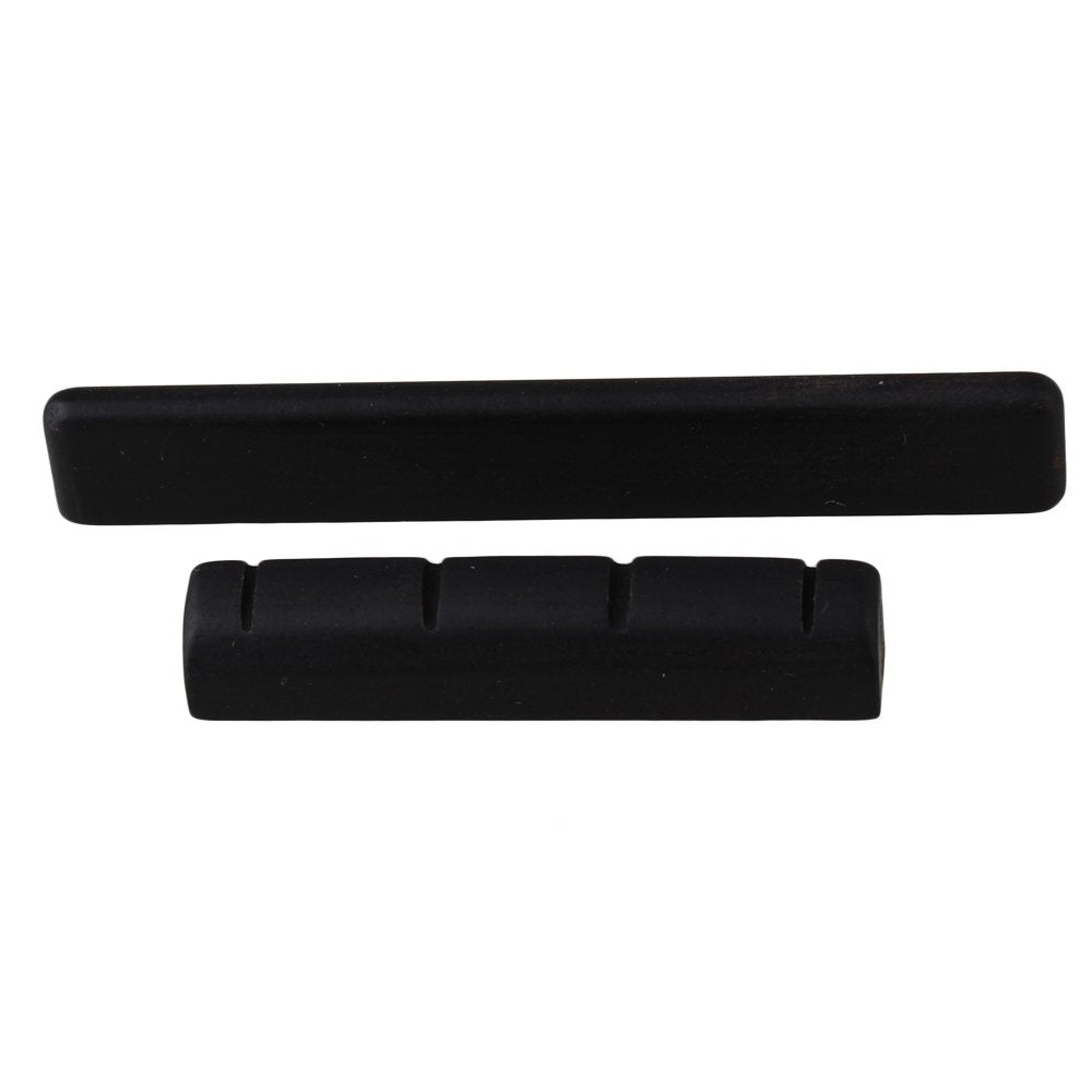 Bqlzr 4 String Ukulele Guitar Nut And Saddle Made Of Ebony 1 Pair
