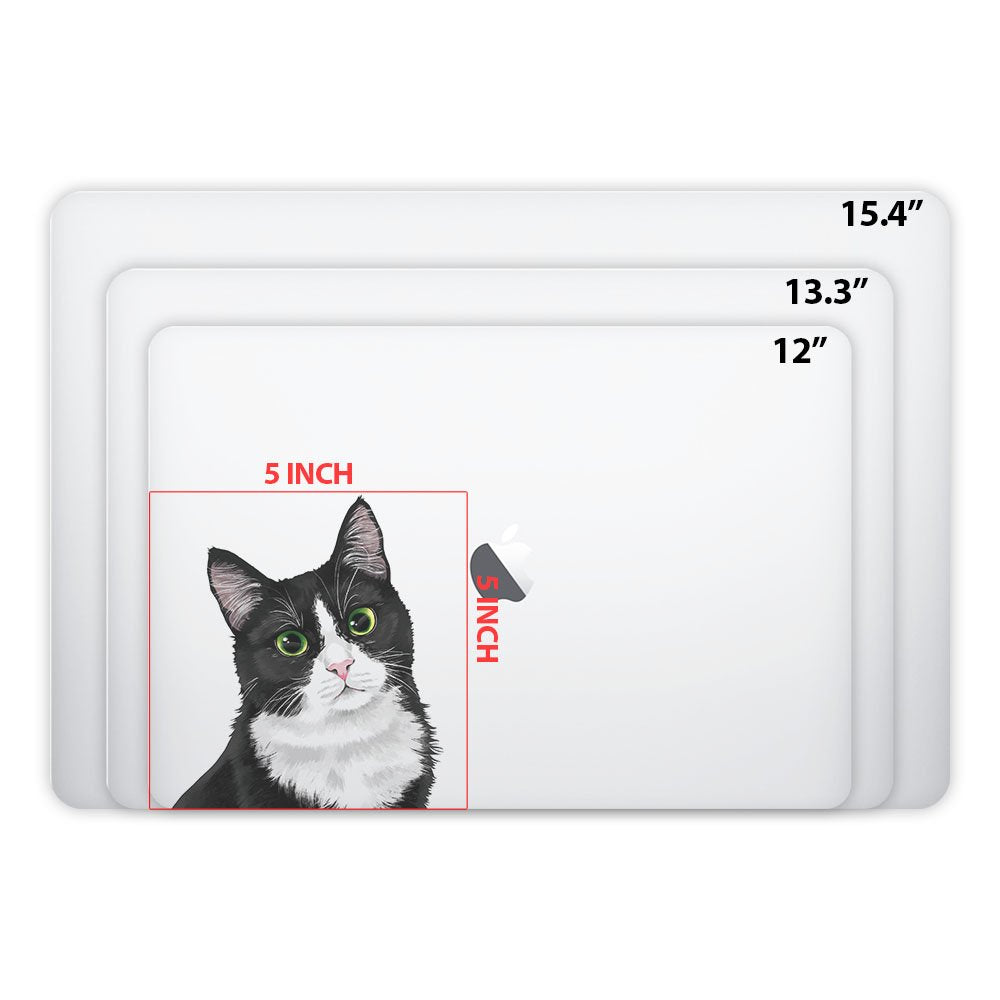 Fincibo 5 X 5 Inch Cute Black White Tuxedo Cat Removable Vinyl Decal Stickers For Ipad Macbook Laptop (Or Any Flat Surface)