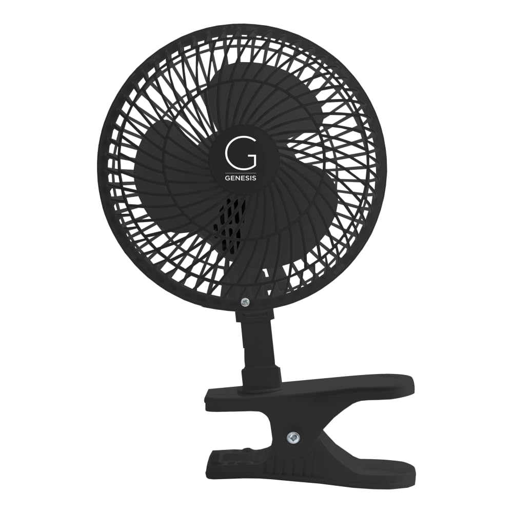 Genesis 6 Inch Clip Convertible Table Top & Clip Fan Two Quiet Speeds   Ideal For The Home, Office, Dorm, More Black (A1Clipfanb