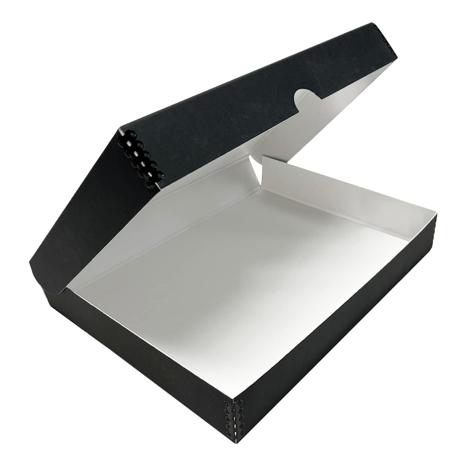 Lineco Folio Storage Box, Faux Leather Cover, Clamshell Design, 9.5X12.5X1.75 Inches, Archival Boxboard, Preserve Photos, Cards, Magazines, Documents, Art, Ephemera, Family Records, Black, Pack Of 1